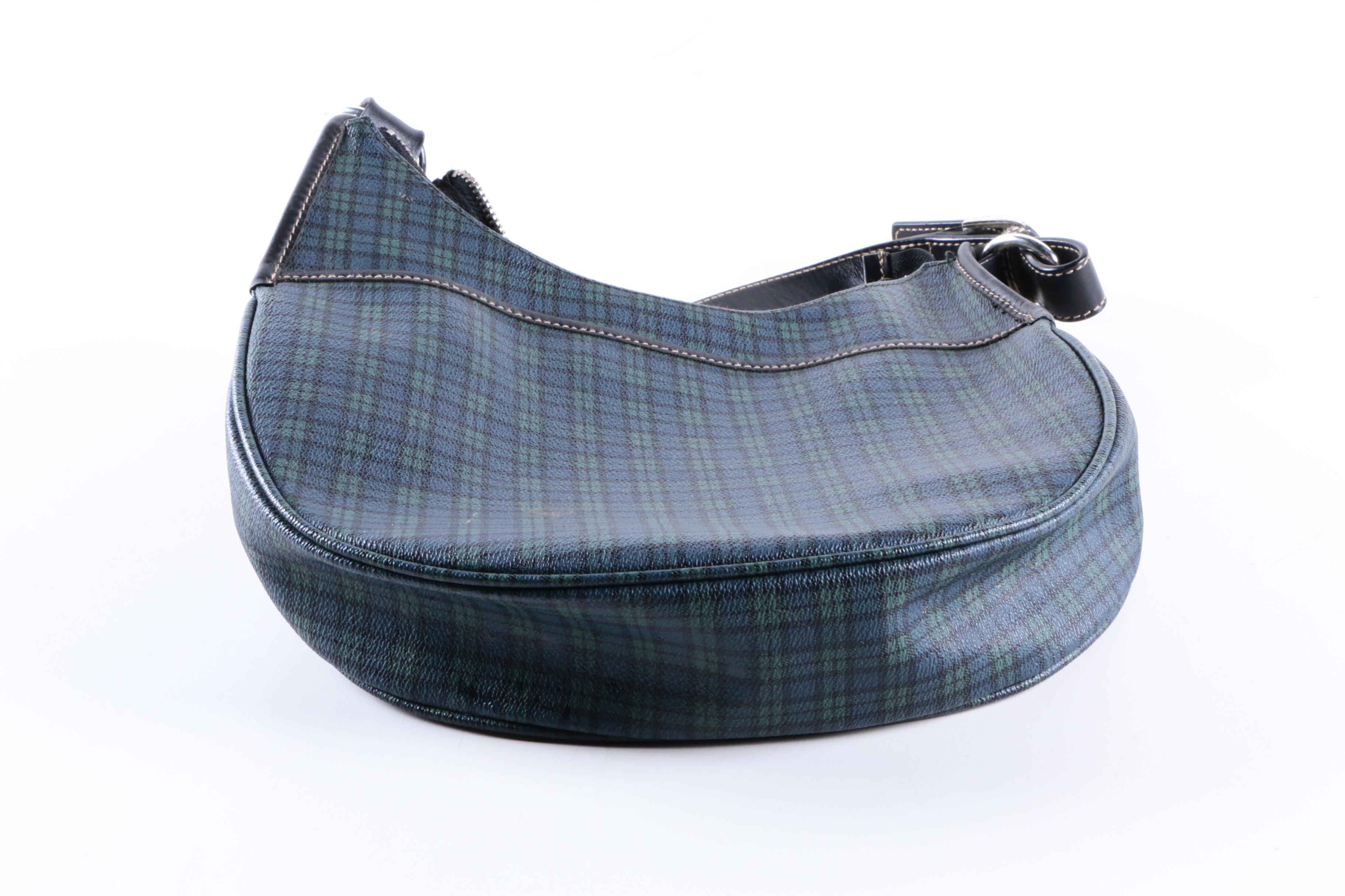 Lauren Ralph Lauren Plaid Coated Canvas Shoulder Bag