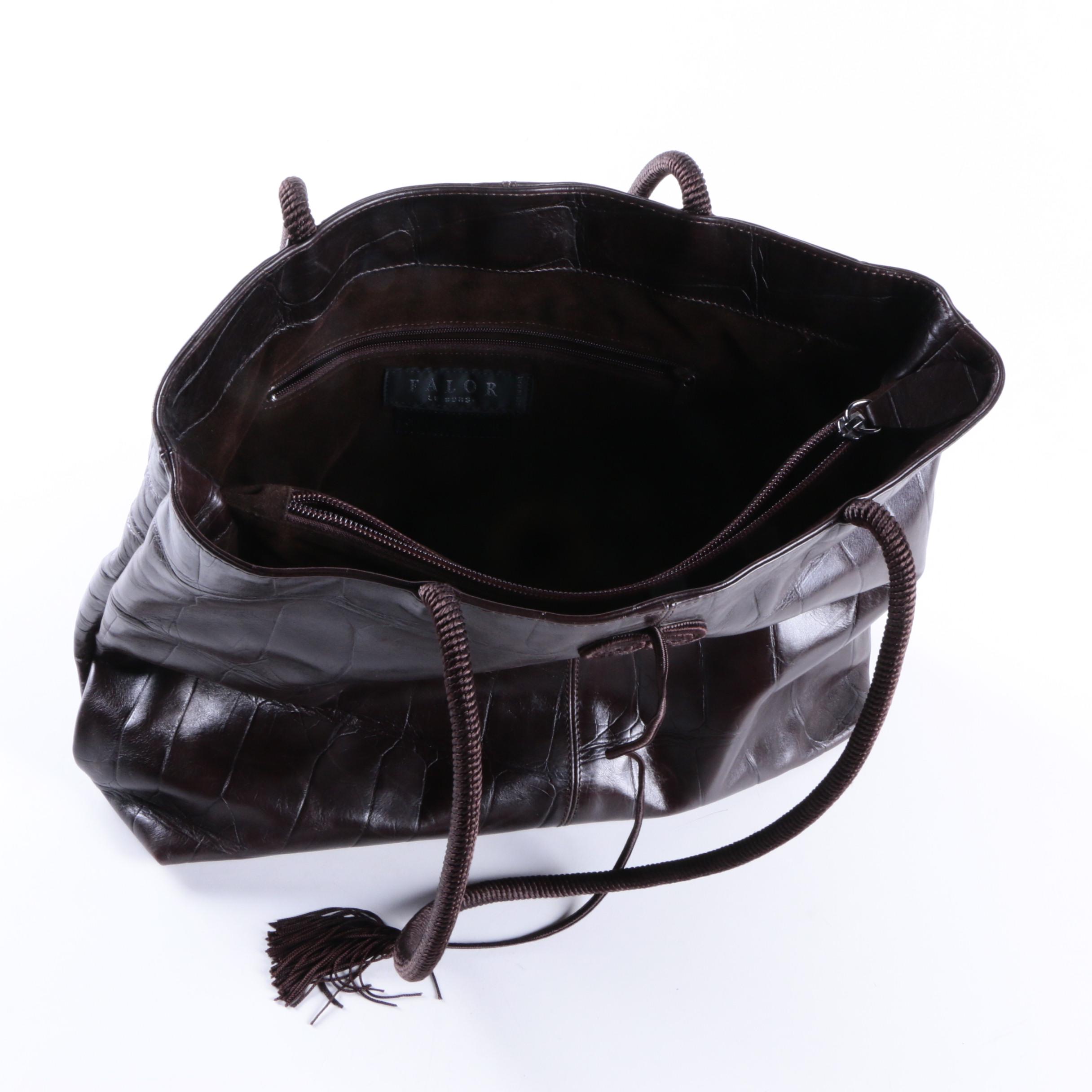 Falor Le Borse Alligator Embossed Bag