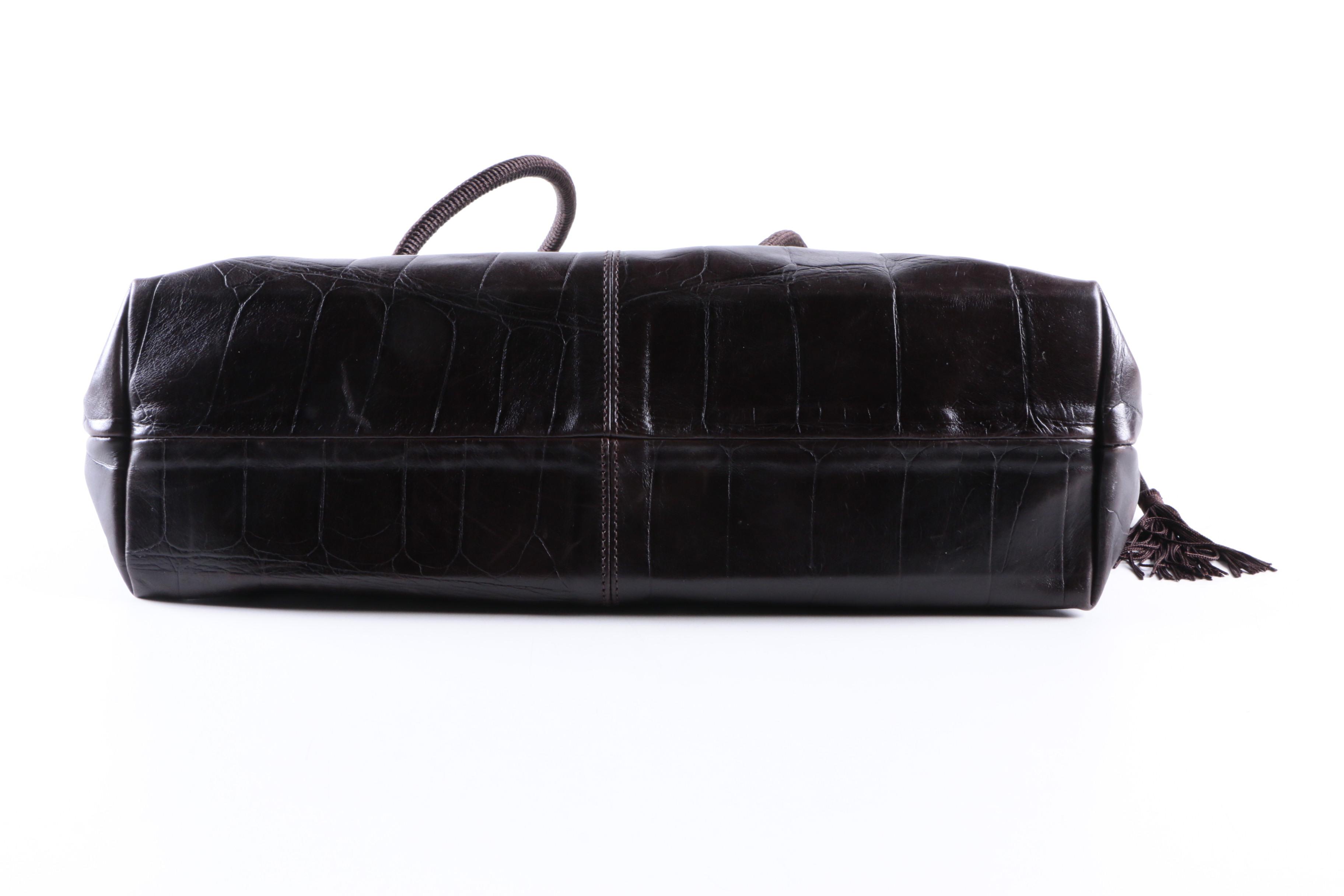 Falor Le Borse Alligator Embossed Bag