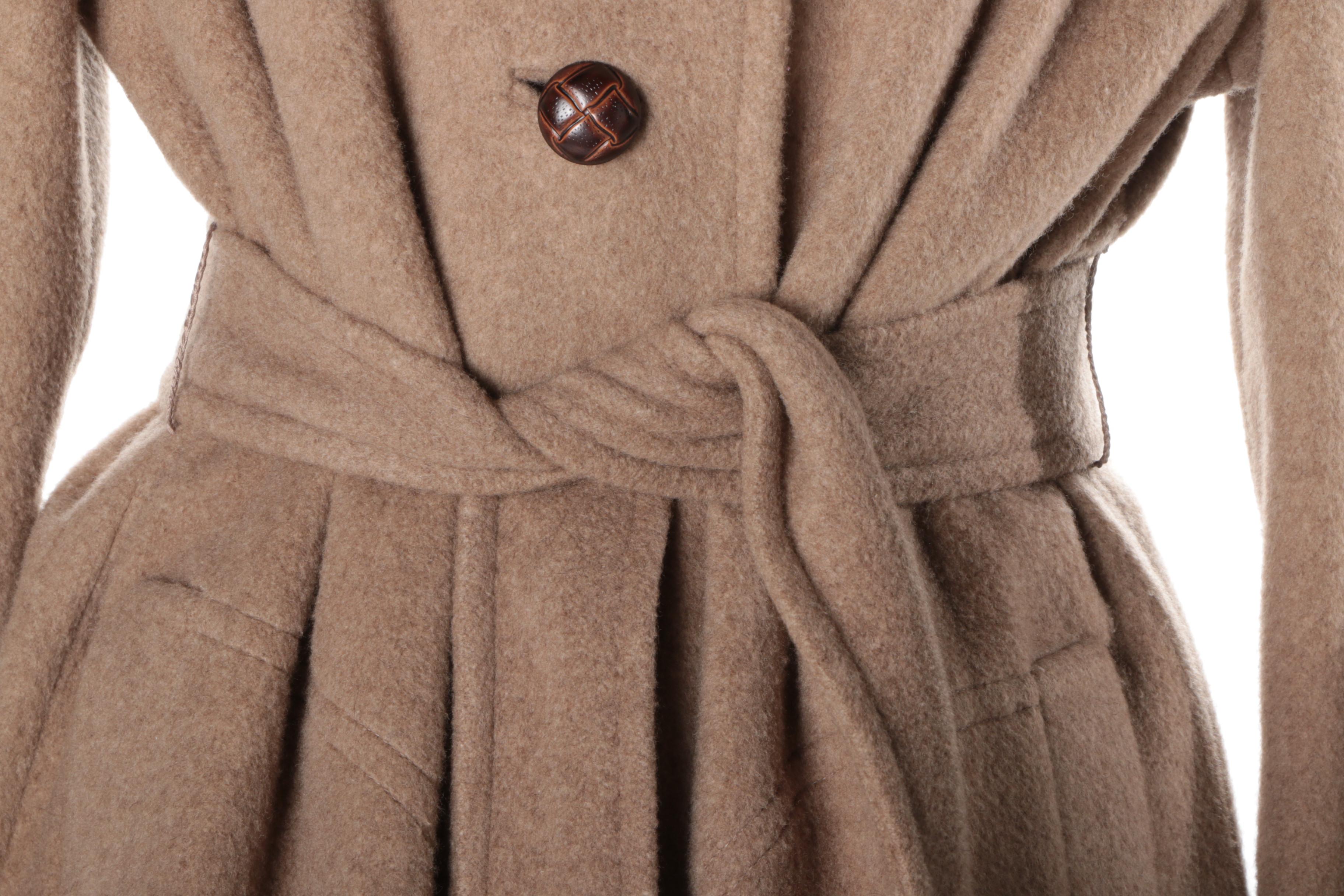 Women's Vintage Lou Fritzel Tan Cashmere Overcoat