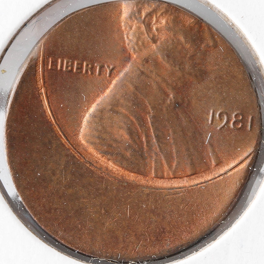 Mint Error Off Center 1981 Lincoln Cent