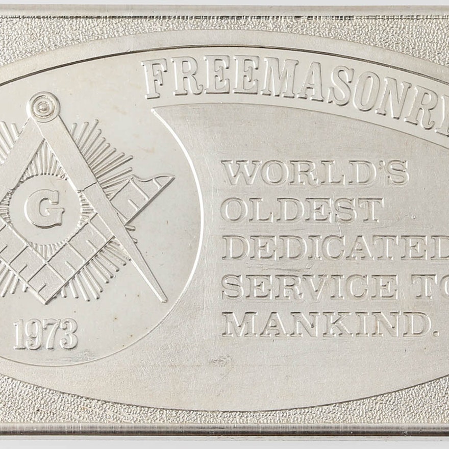 "Freemasonry" One Ounce Silver Bar