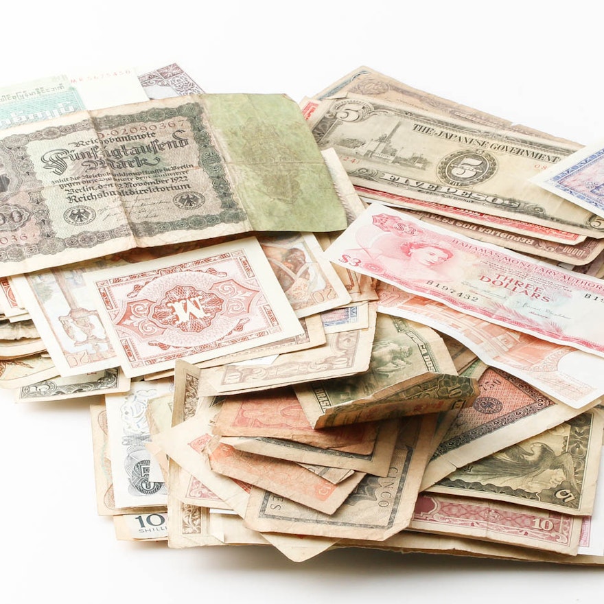 Group of 264 Foreign Currency Notes