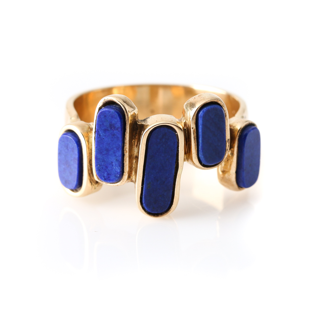 14K Yellow Gold Lapis Lazuli Ring