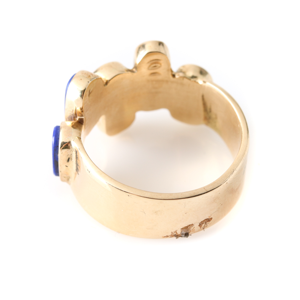 14K Yellow Gold Lapis Lazuli Ring