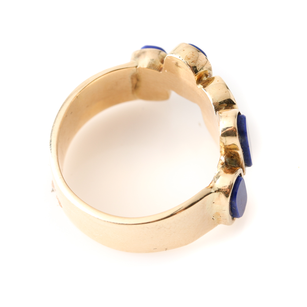 14K Yellow Gold Lapis Lazuli Ring