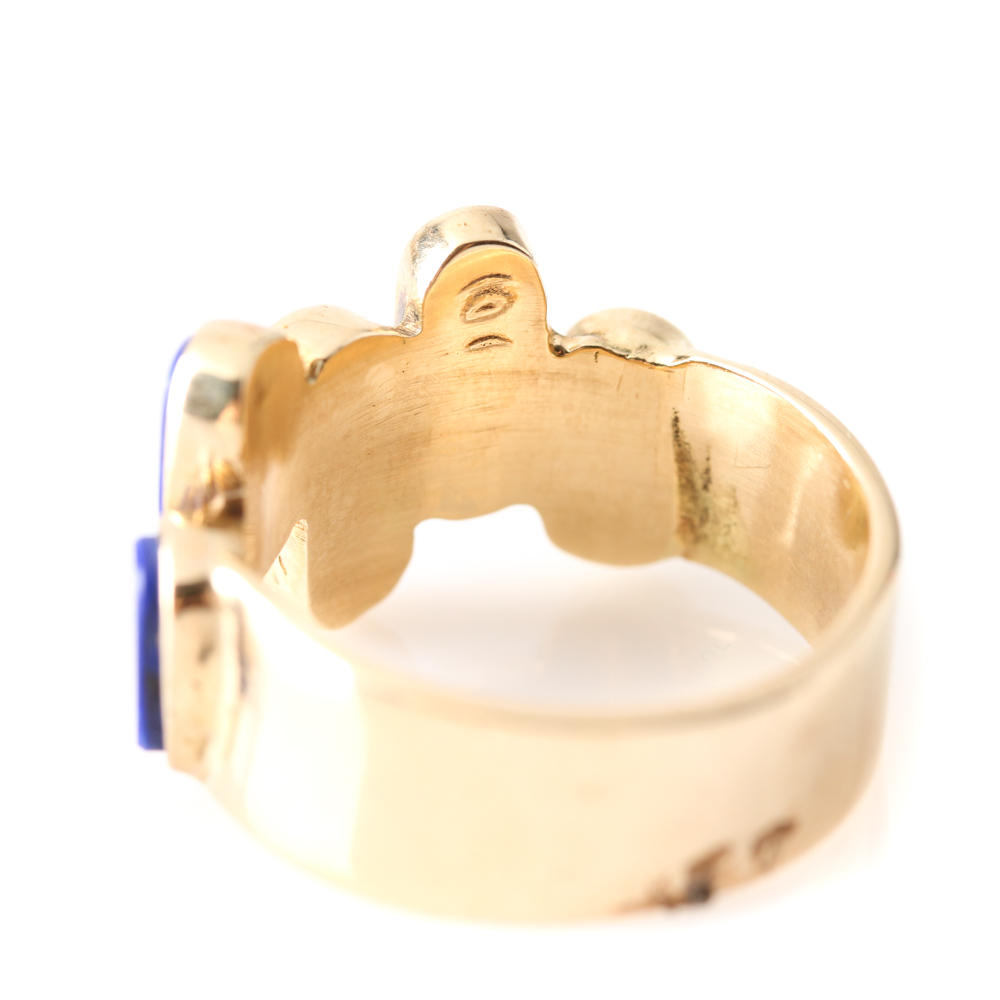 14K Yellow Gold Lapis Lazuli Ring