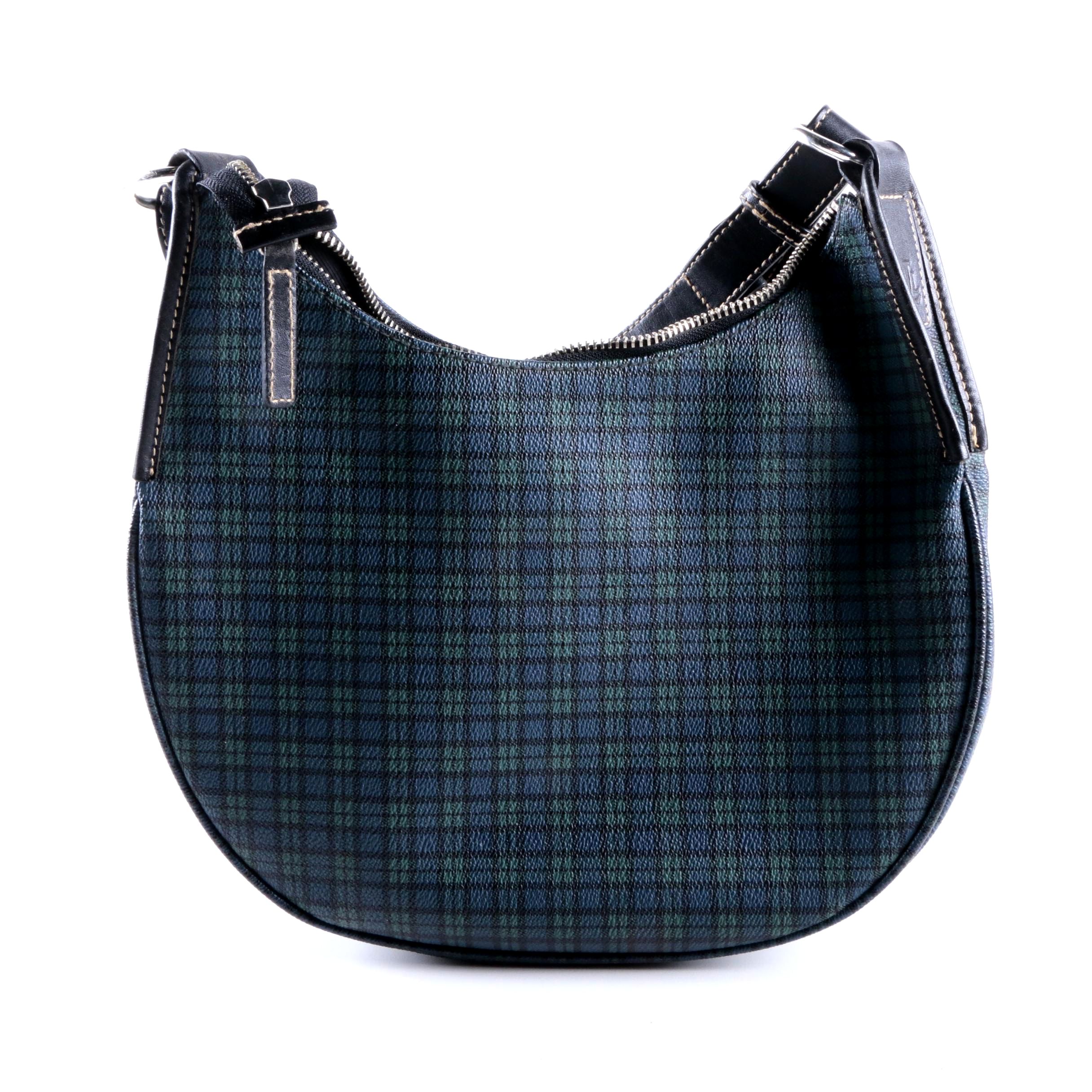 Lauren Ralph Lauren Plaid Coated Canvas Shoulder Bag
