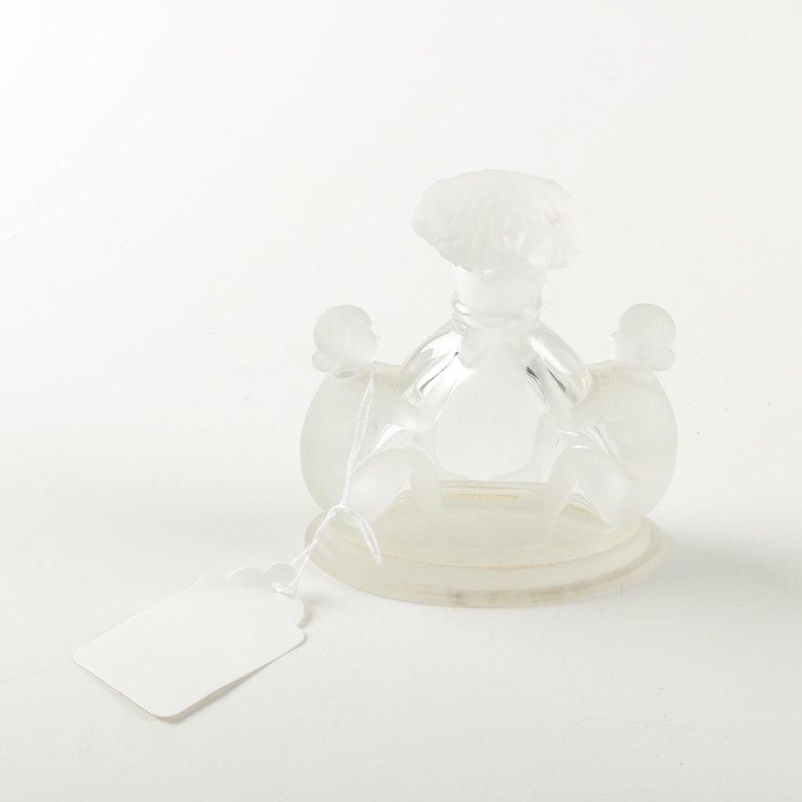 Art Deco Style Frosted Glass Figural Perfume Bottle