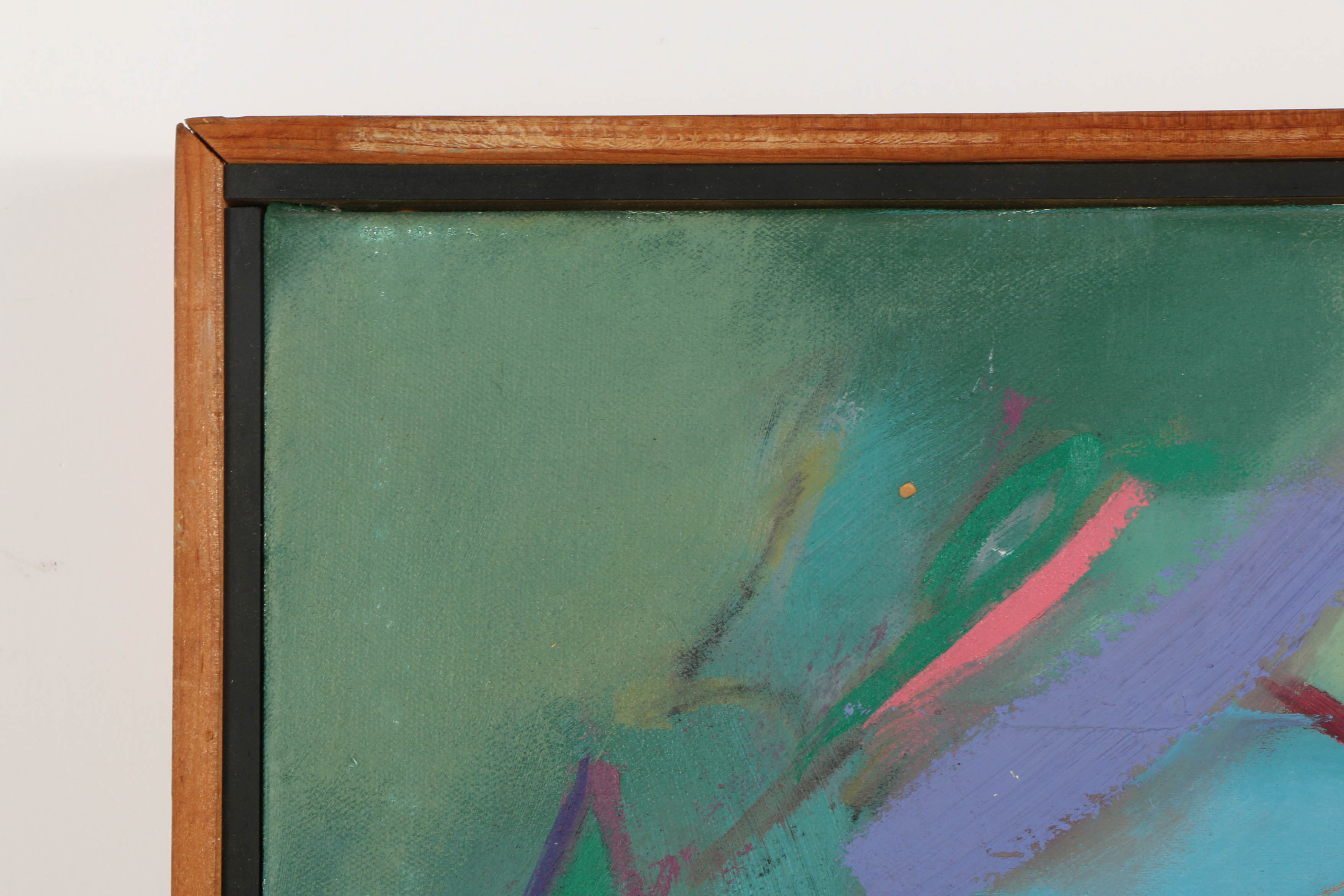 Attributed to Monica Bain Oil Painting on Canvas of Abstract Composition