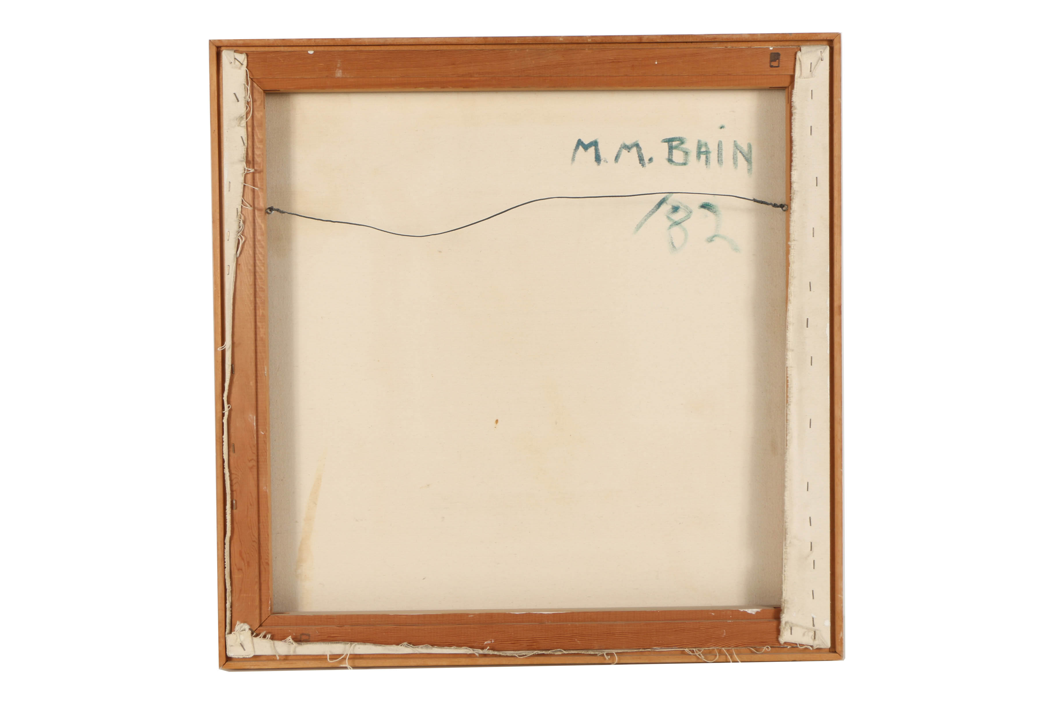 Attributed to Monica Bain Oil Painting on Canvas of Abstract Composition