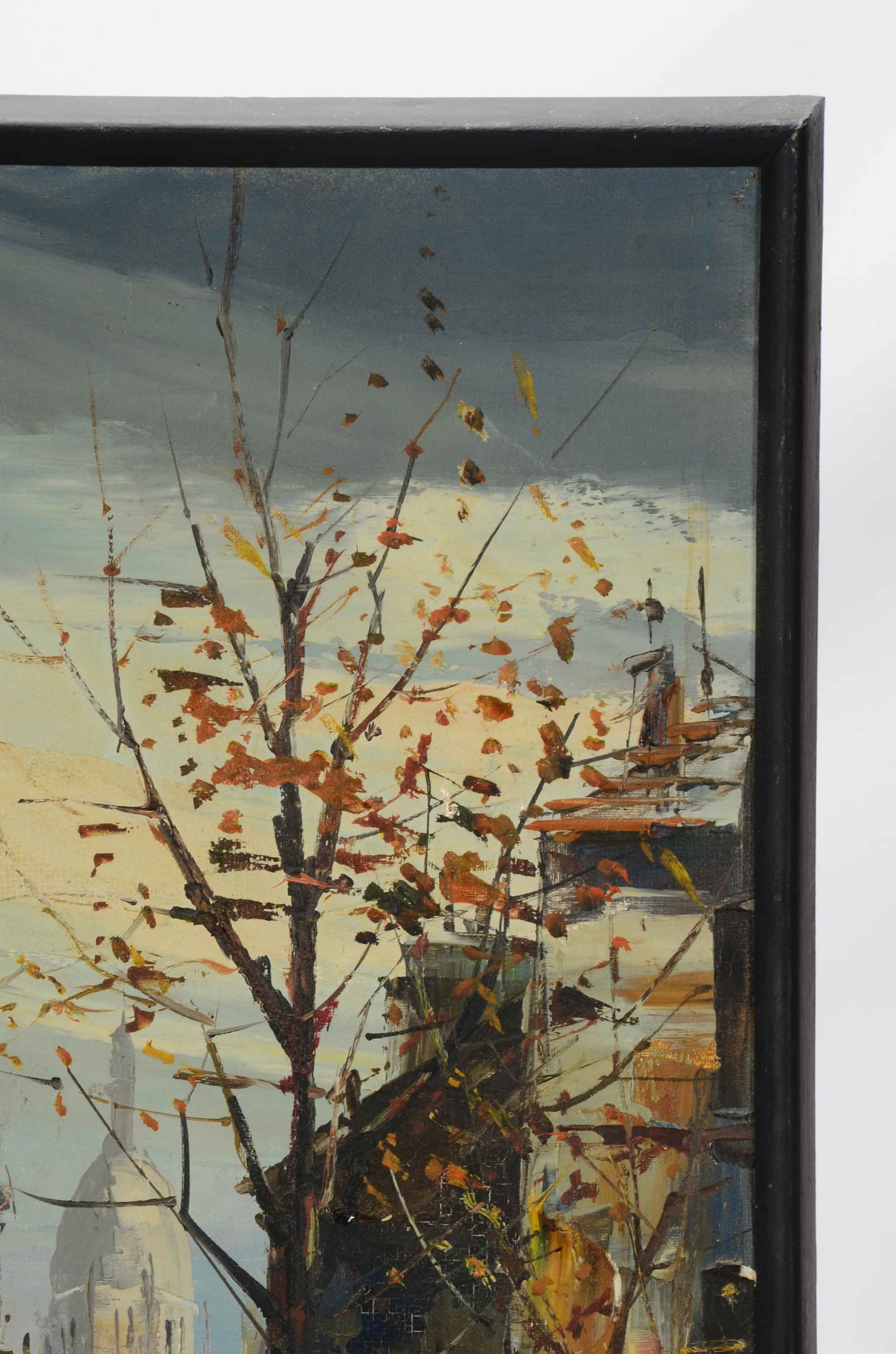 H. Garhdez Oil Painting on Canvas of Montmartre in Paris