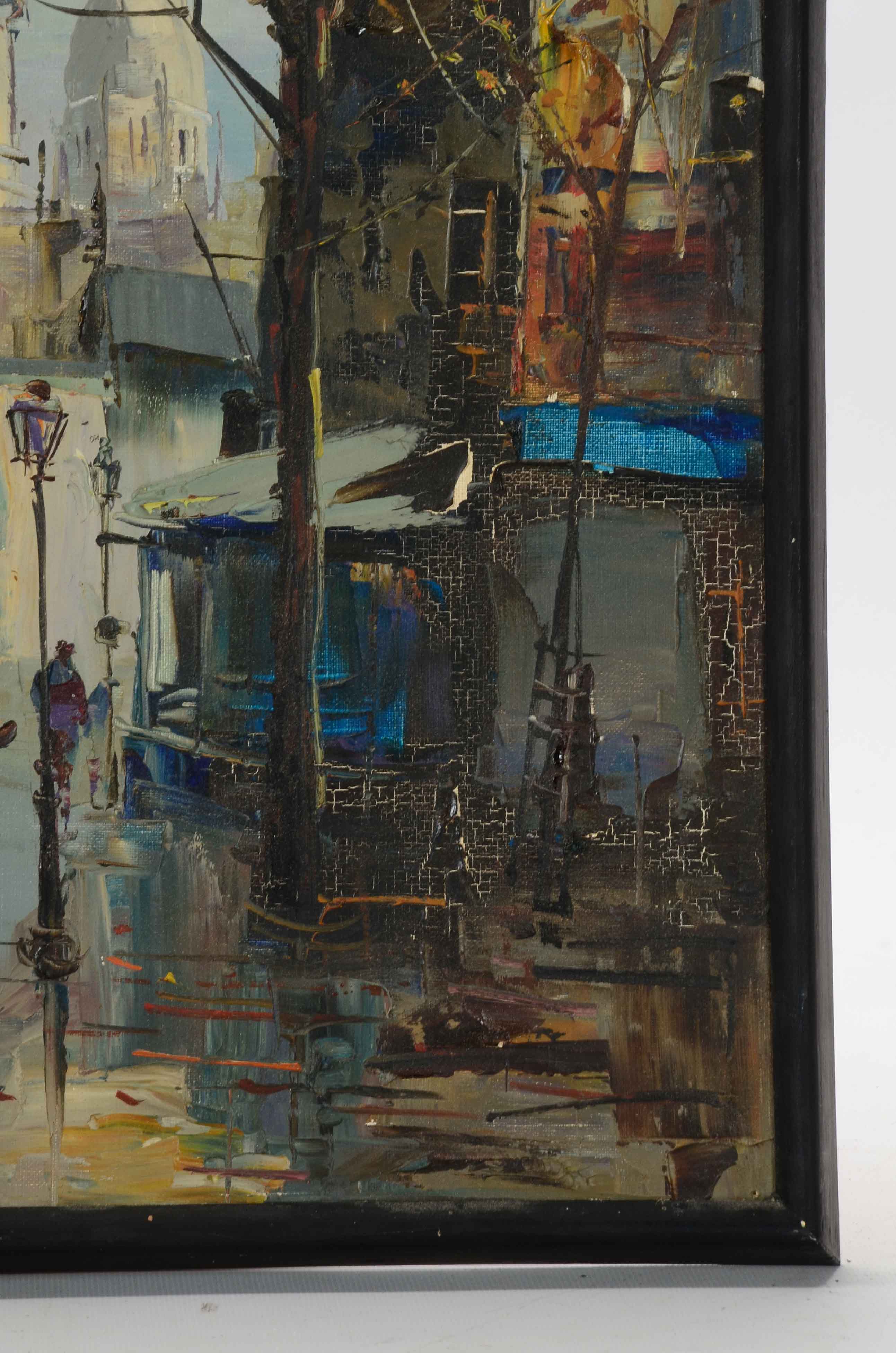 H. Garhdez Oil Painting on Canvas of Montmartre in Paris
