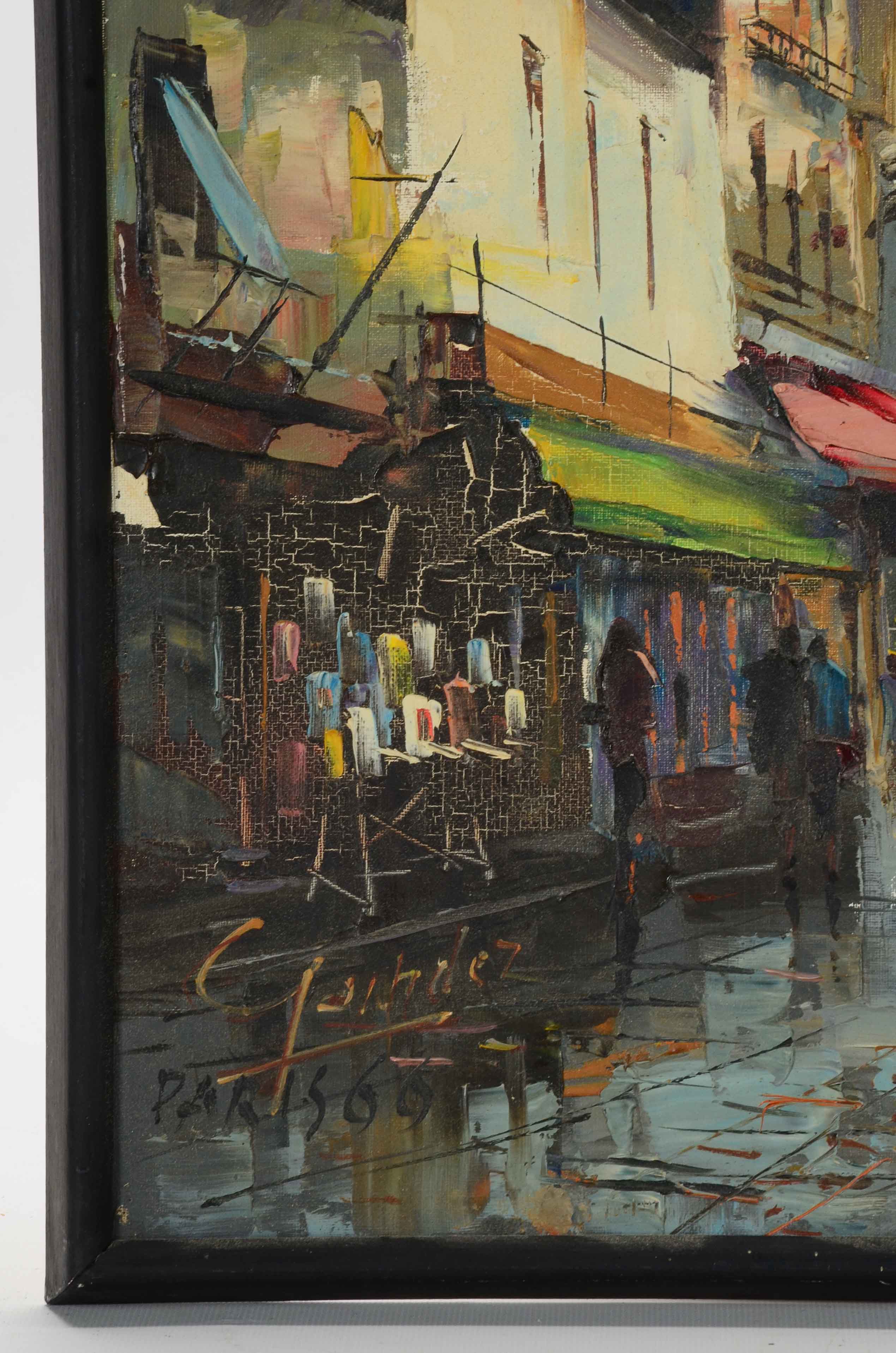 H. Garhdez Oil Painting on Canvas of Montmartre in Paris