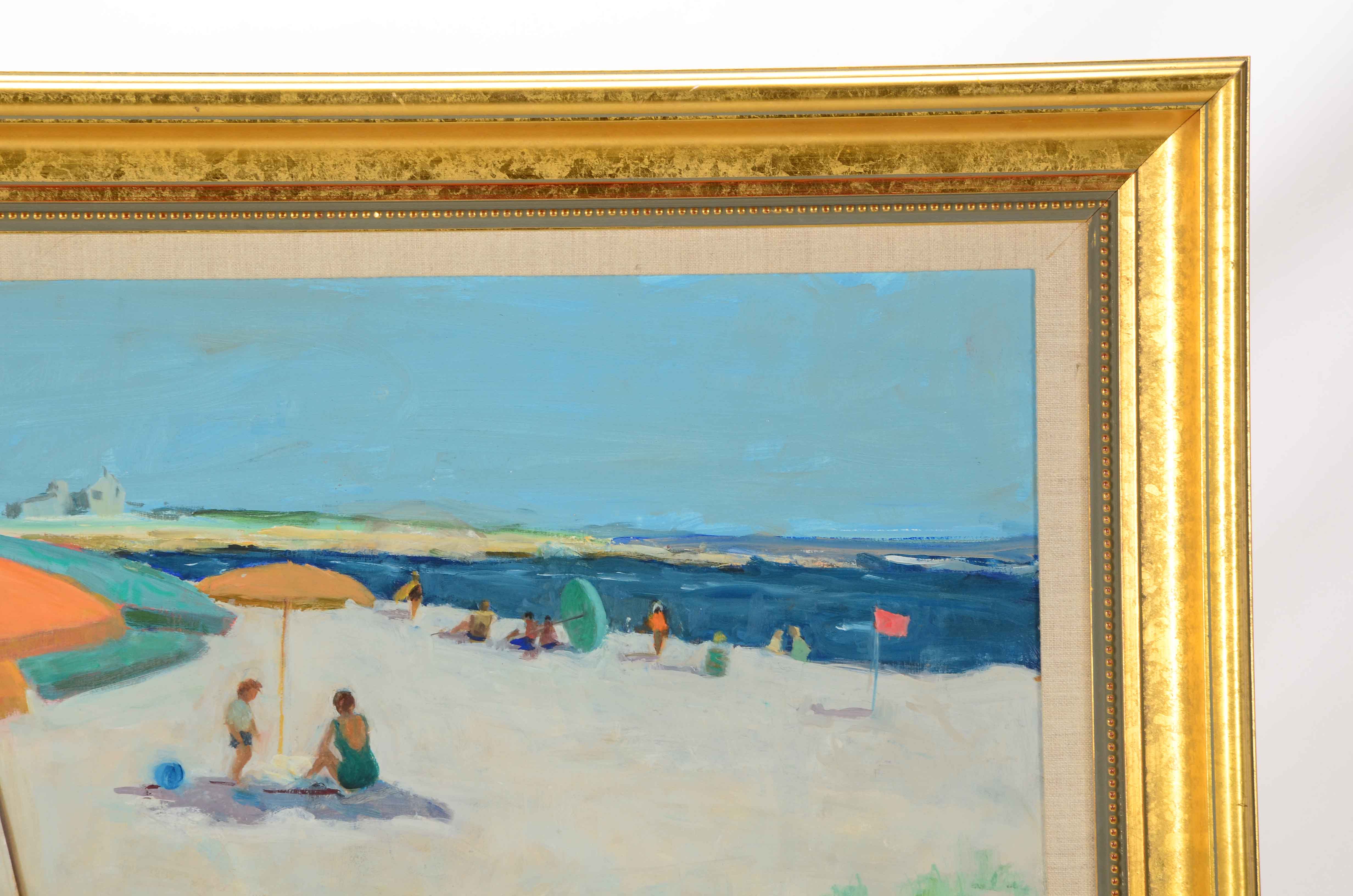 Harry Barton Oil Painting on Board "Beach Scene"