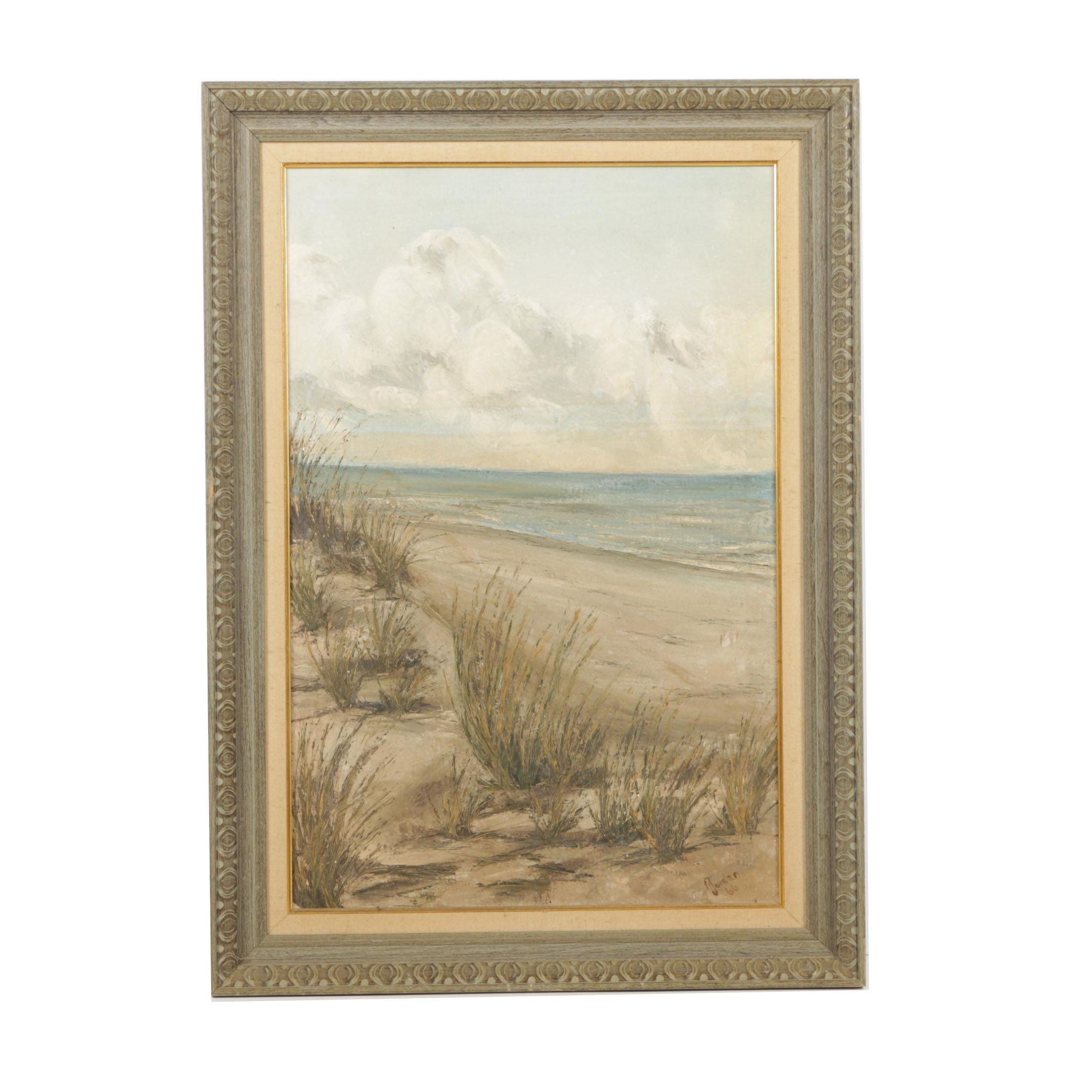 M. Jordan Oil Painting on Canvas of a Beach