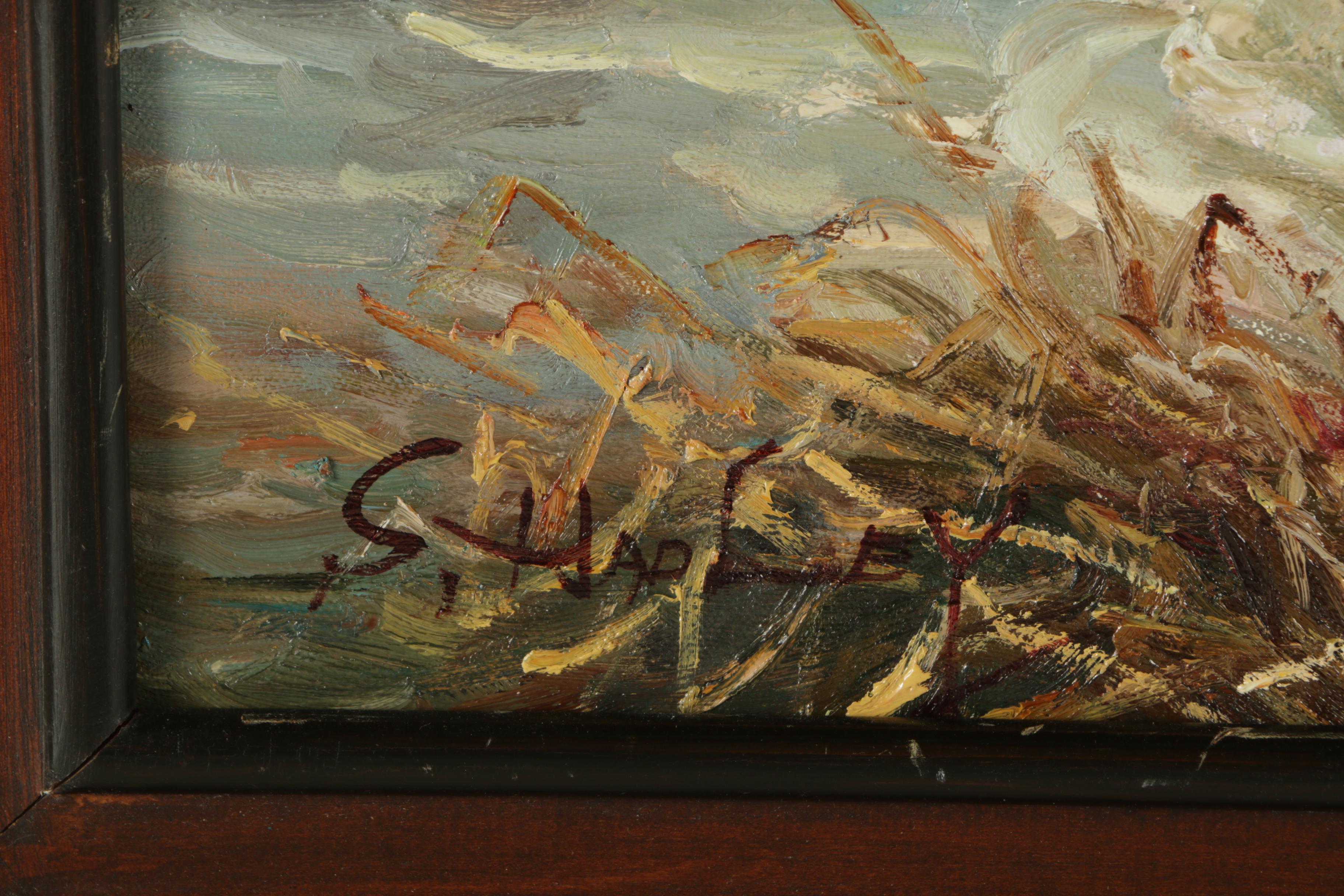 S. Hadley Oil Painting on Canvas of Impressionist Country Landscape