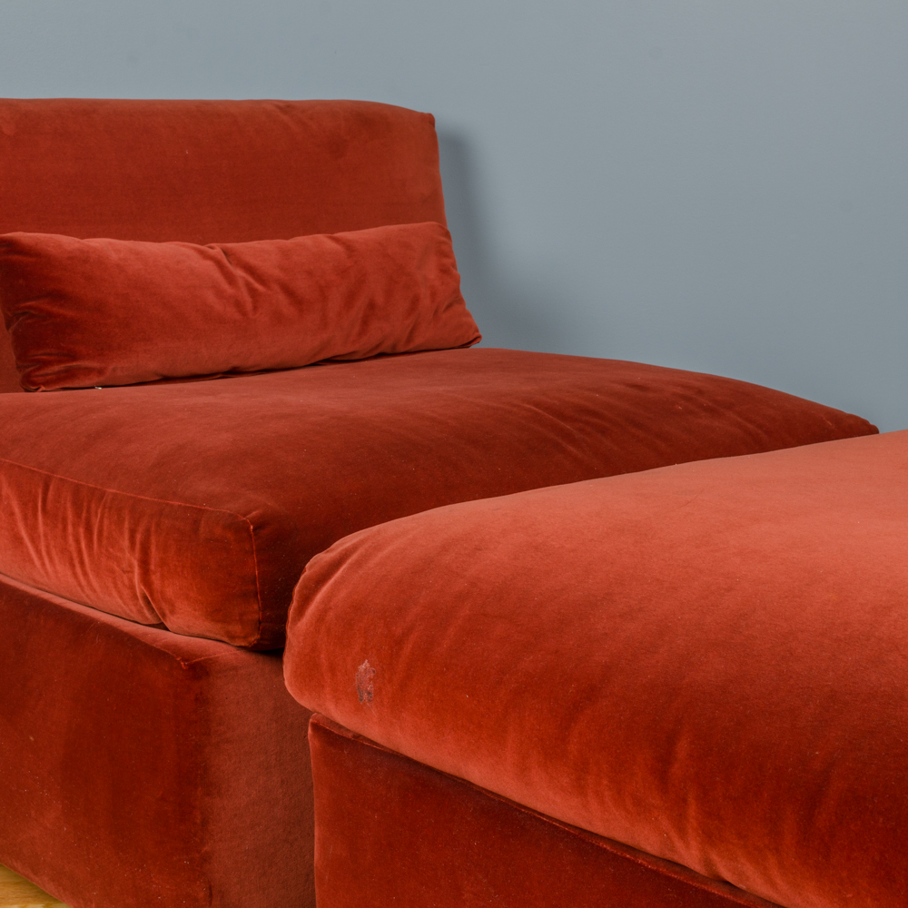 Modern Style Occasional Chair with Ottoman