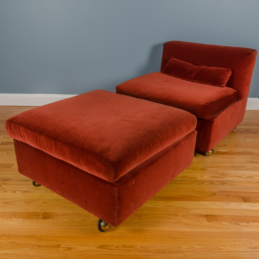 Modern Style Occasional Chair with Ottoman