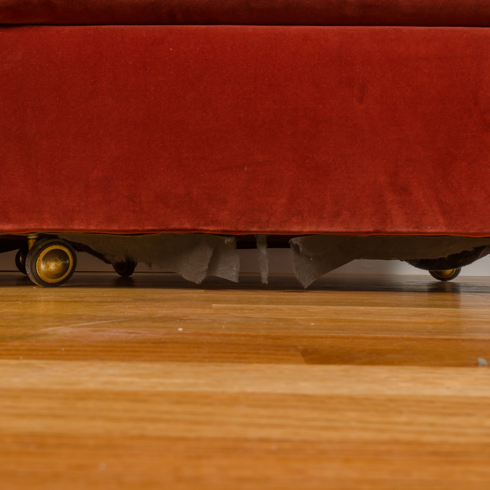 Red Oversized Slipper Chairs with Storage