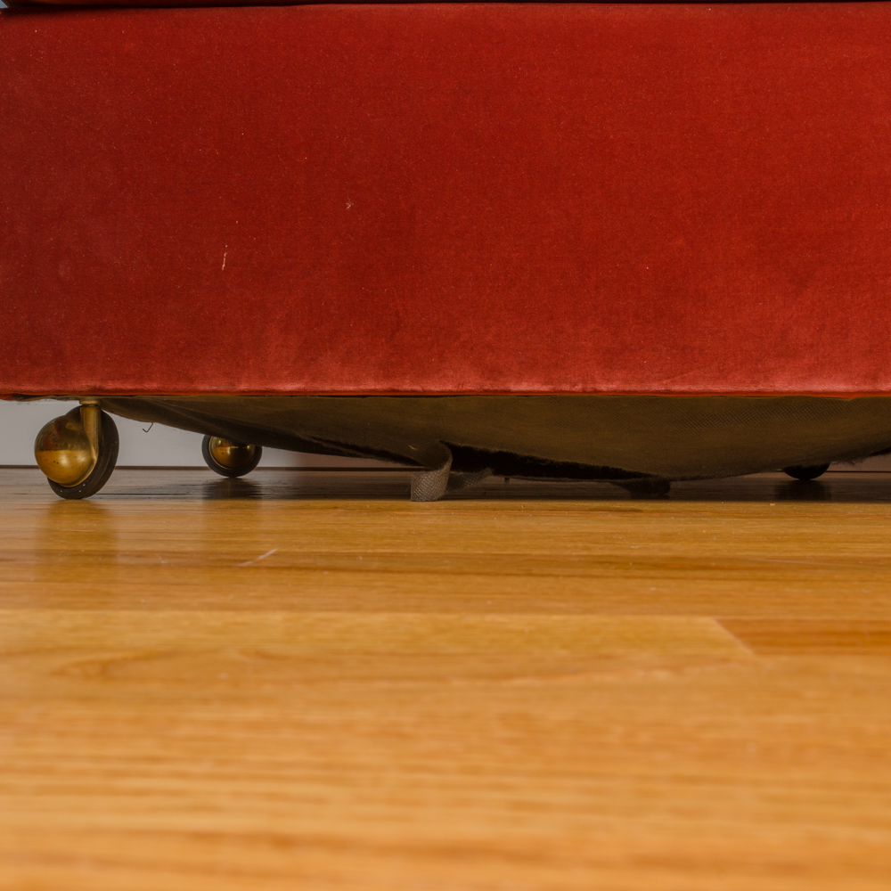 Red Oversized Slipper Chairs with Storage