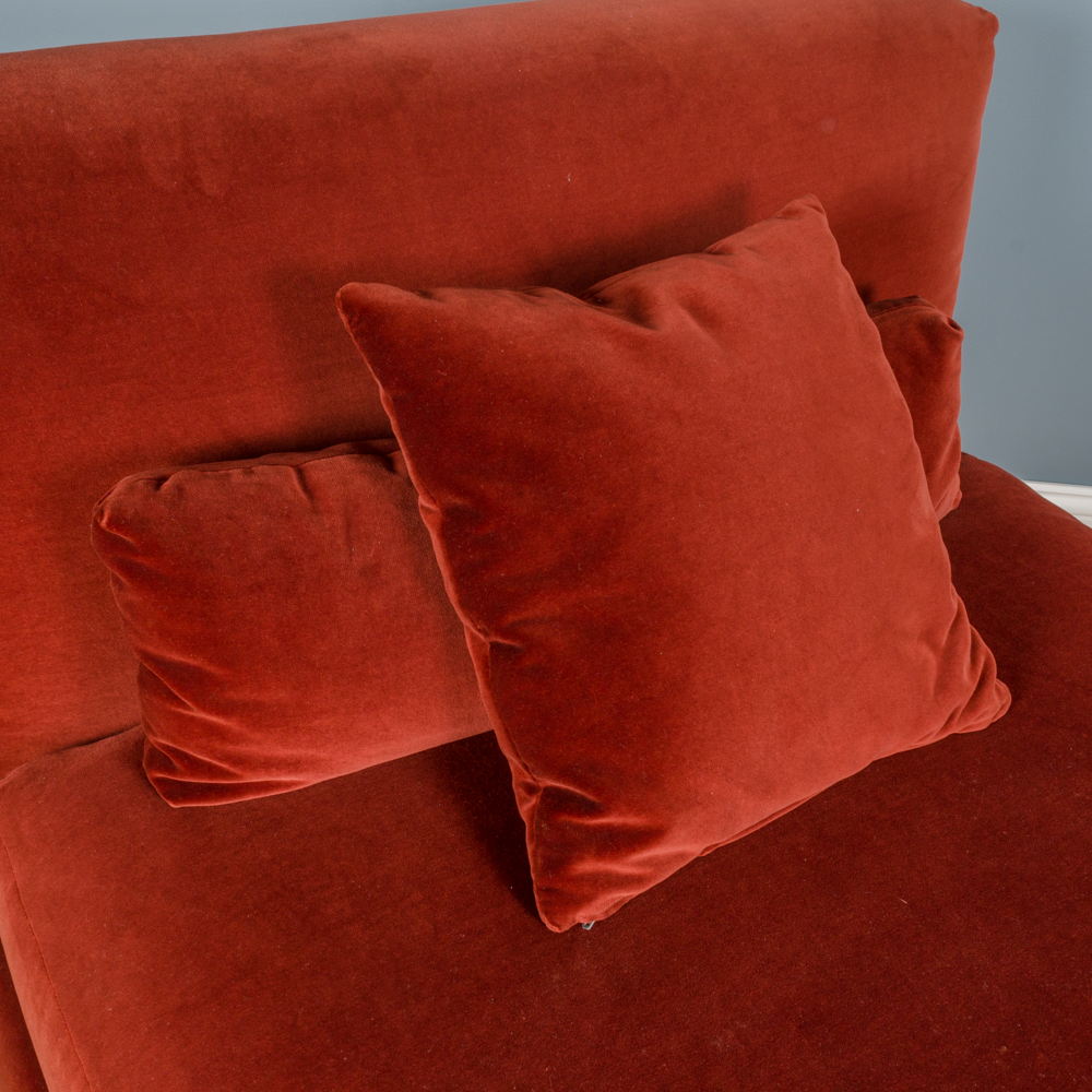 Red Oversized Slipper Chairs with Storage