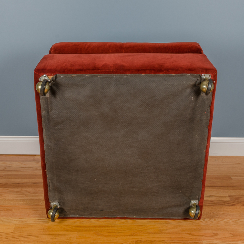 Red Oversized Slipper Chairs with Storage