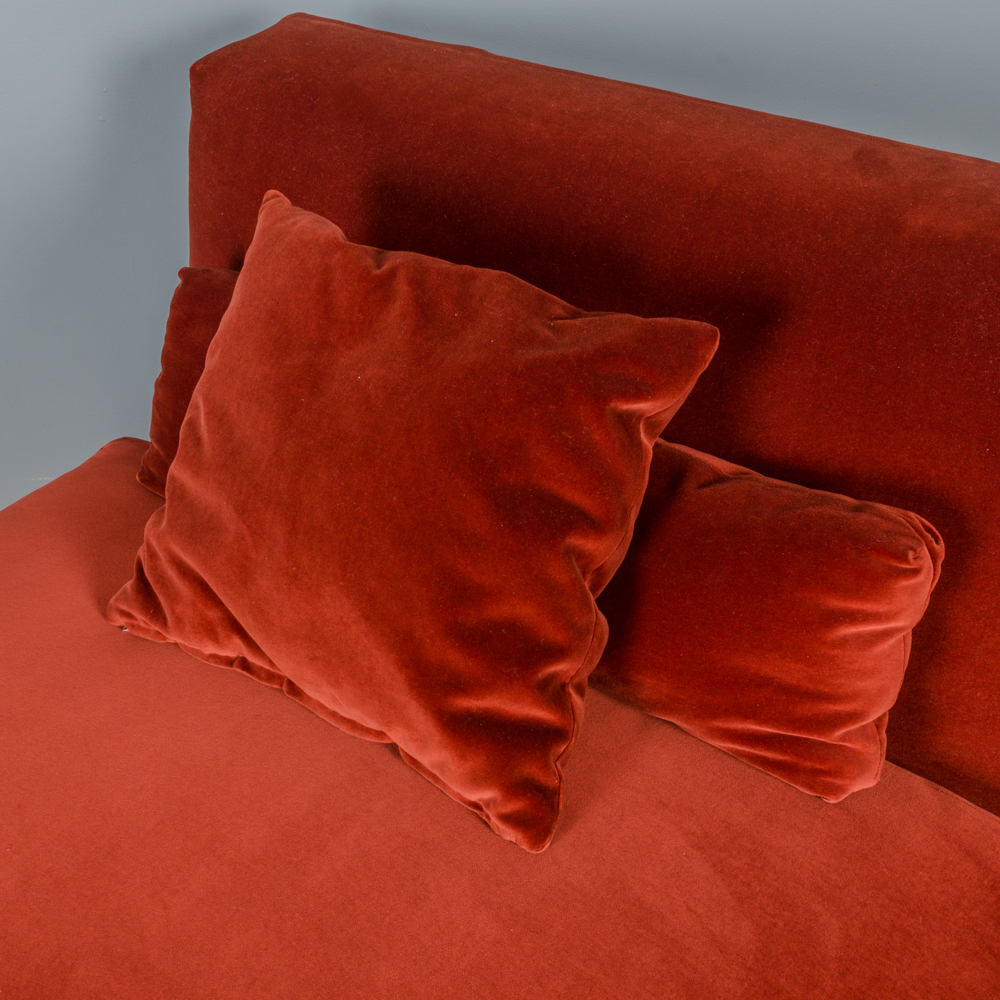 Red Oversized Slipper Chairs with Storage