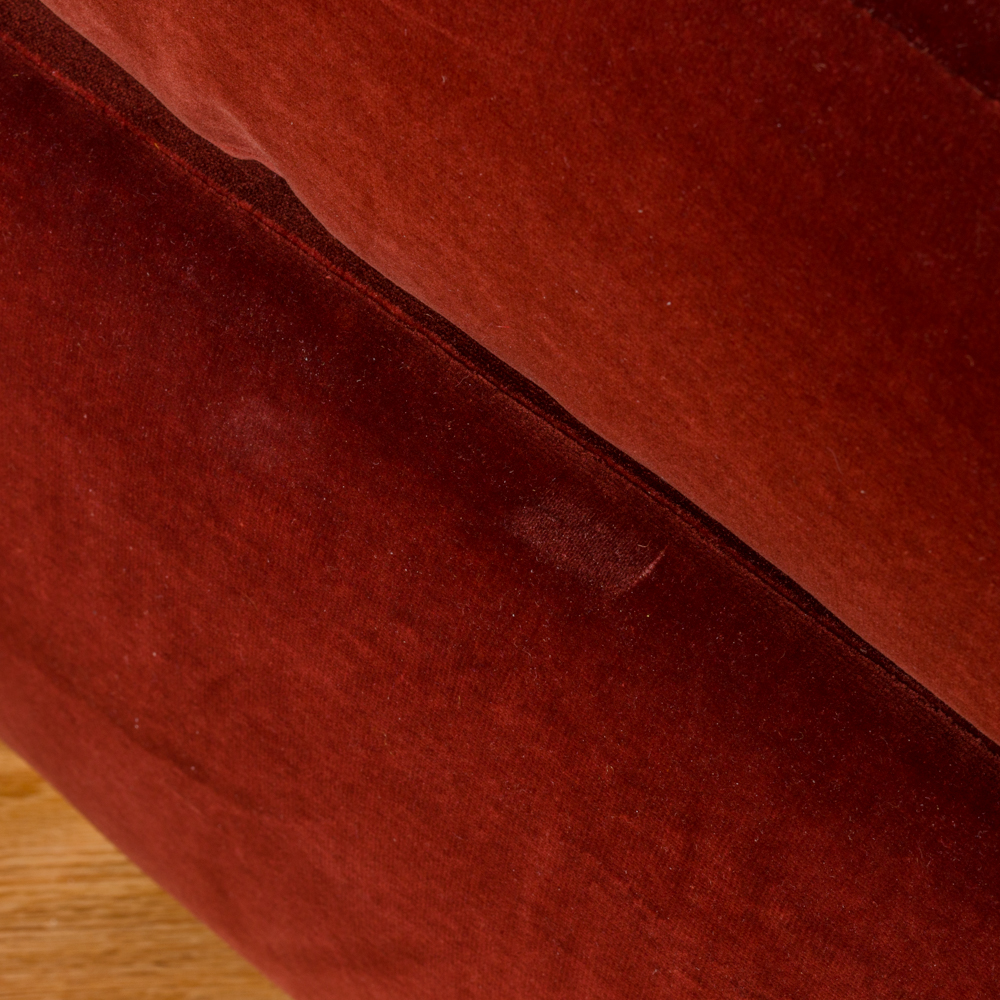 Red Oversized Slipper Chairs with Storage