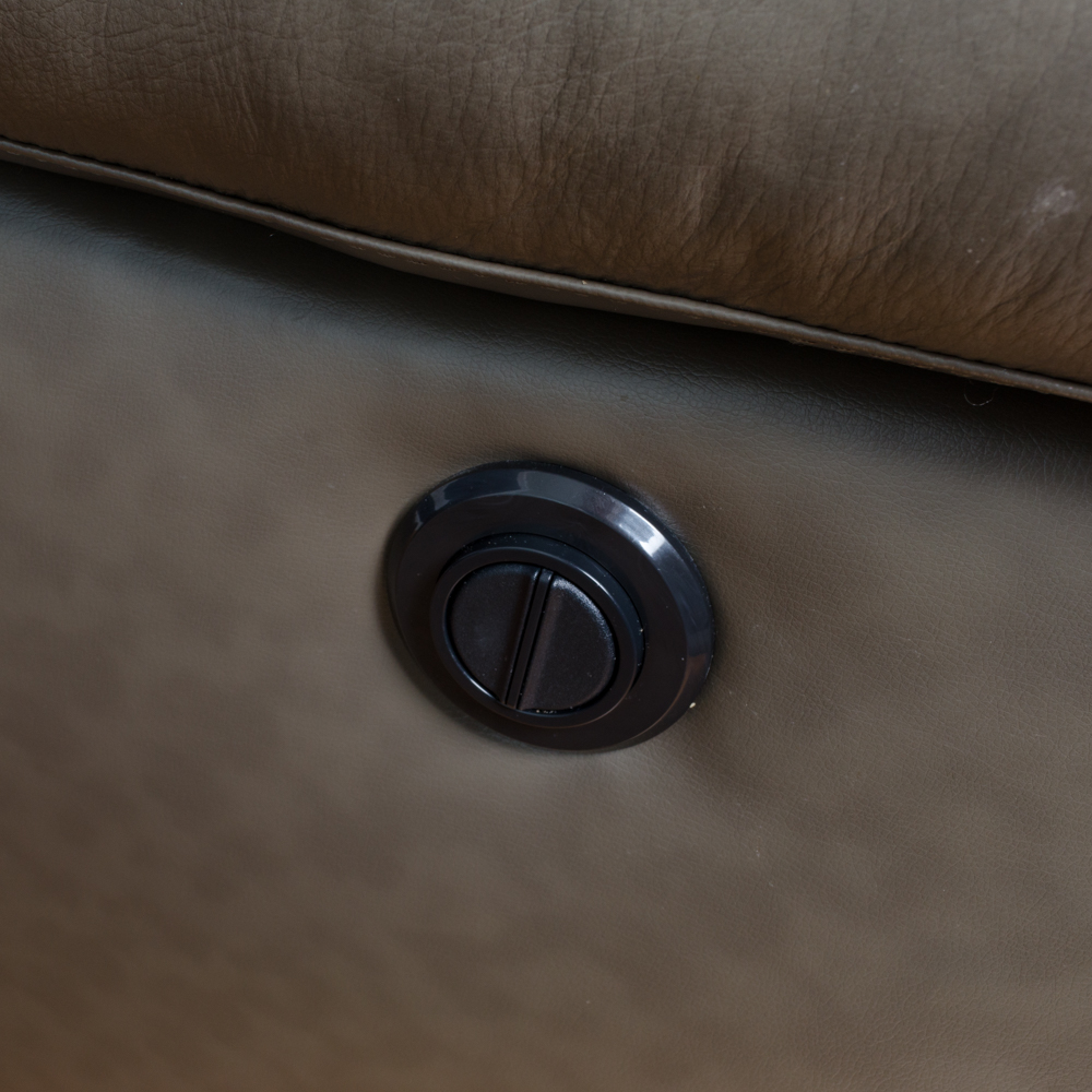 Leather Love Seat with Center Console