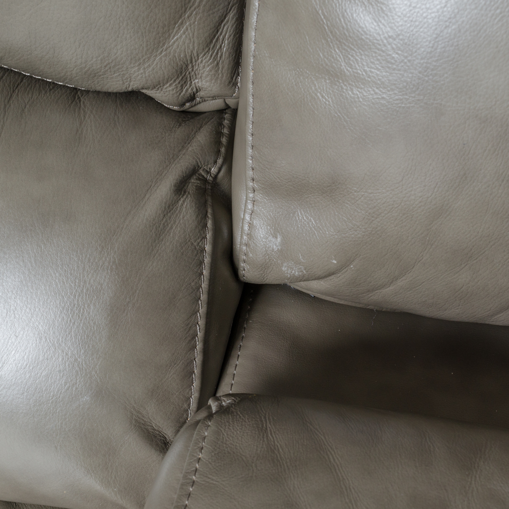 Leather Love Seat with Center Console