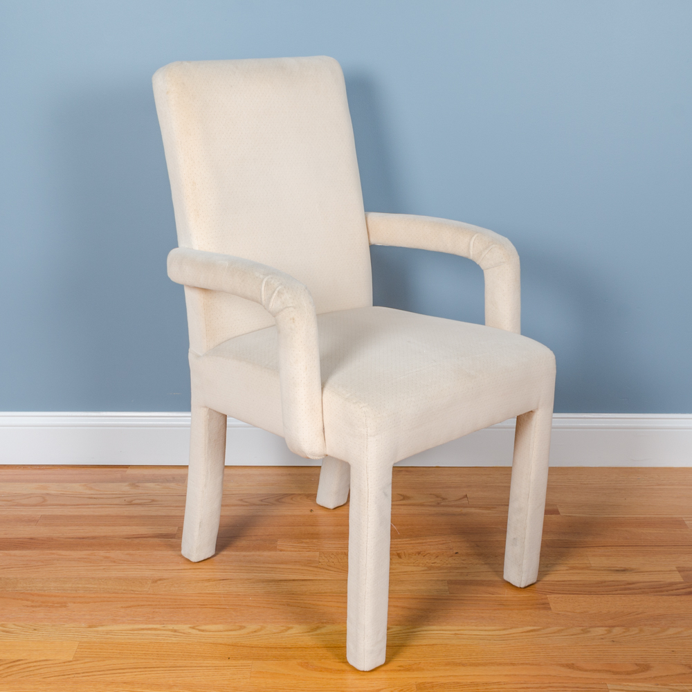 Set of Four Upholstered Parson's Style Chairs