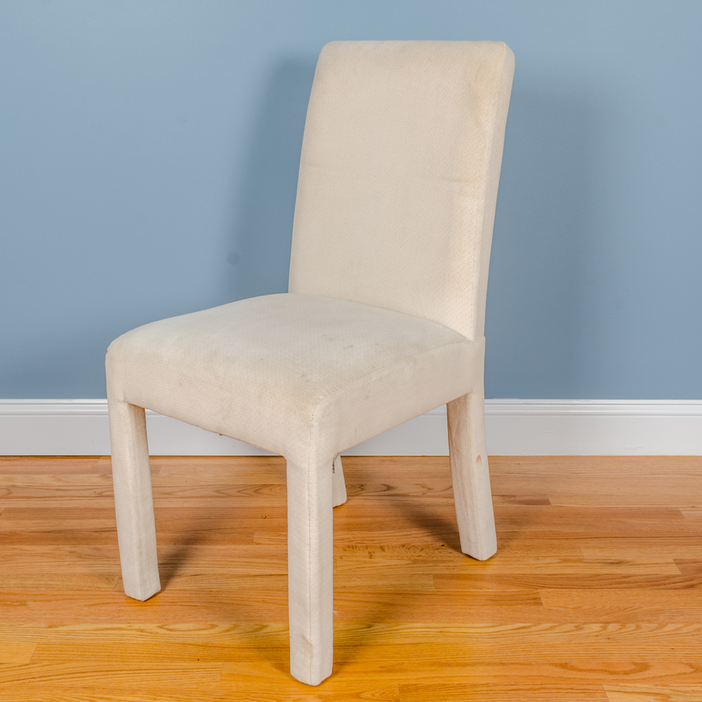 Set of Four Upholstered Parson's Style Chairs