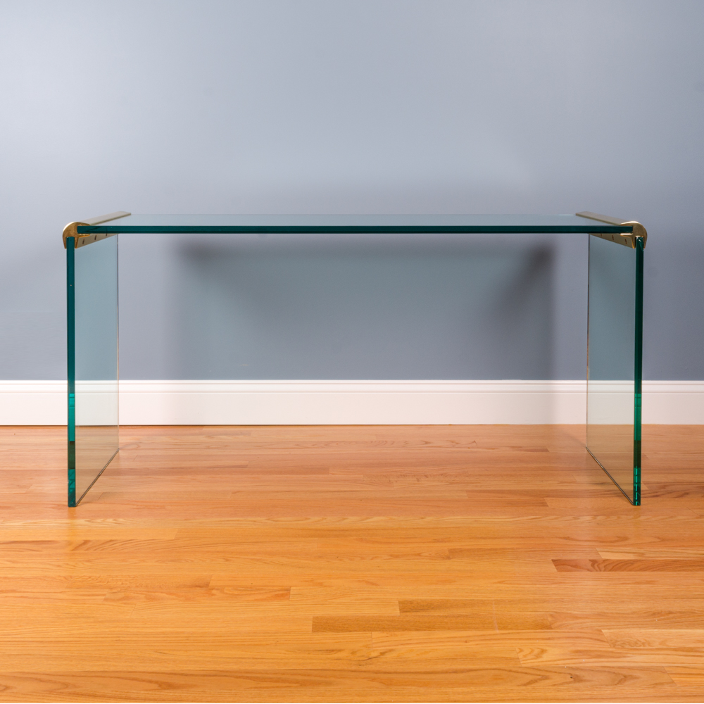 Vintage Glass Console Table