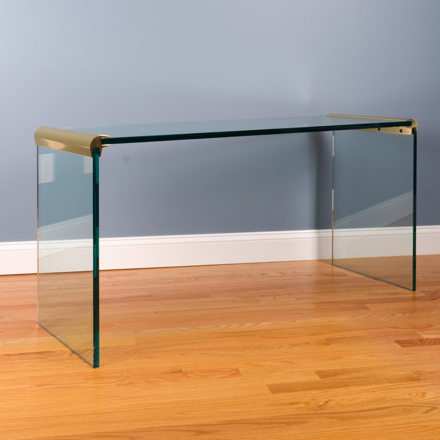 Vintage Glass Console Table