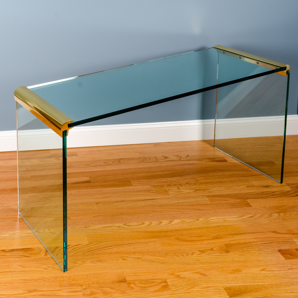Vintage Glass Console Table