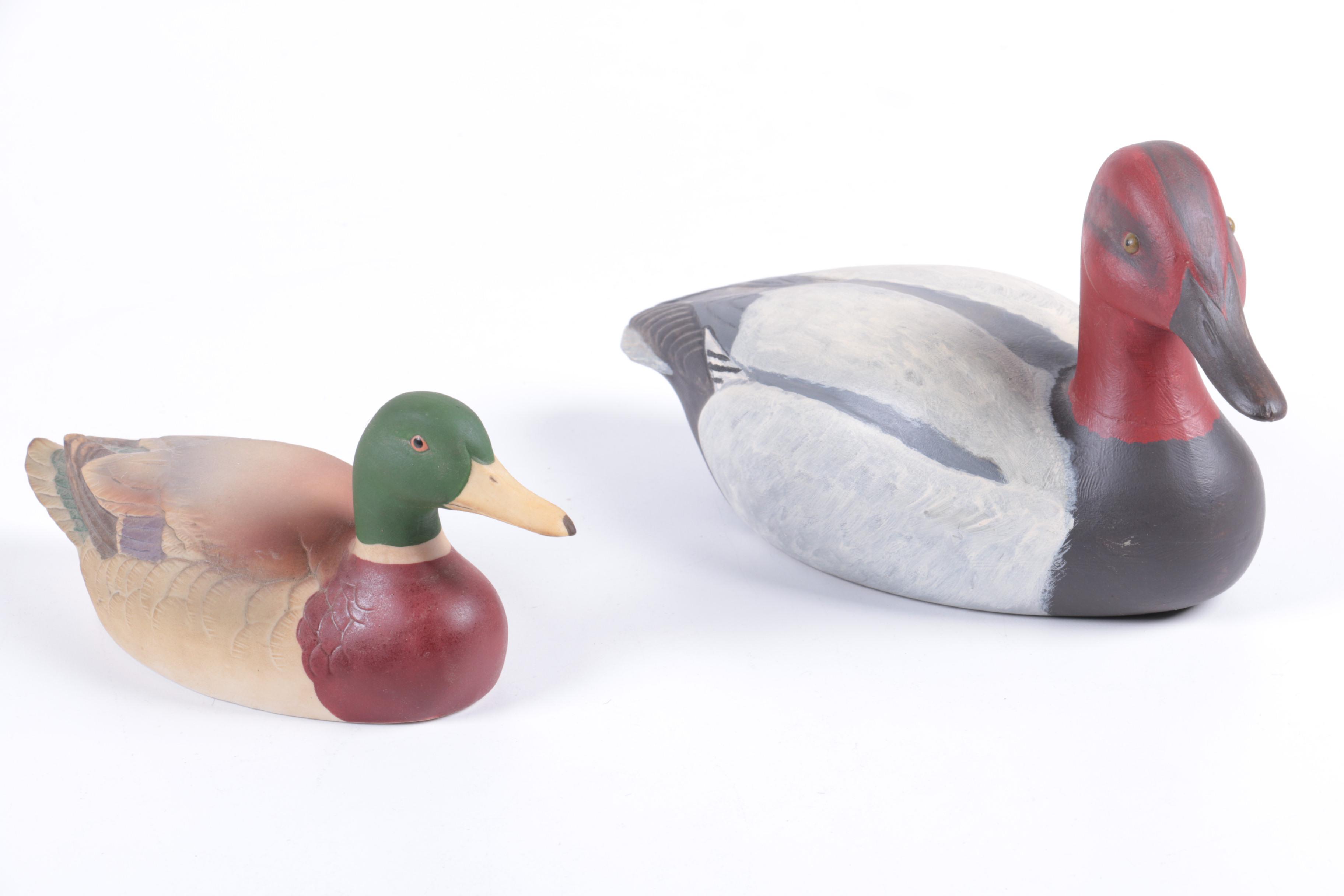 Hand-Carved Wooden Duck Decoys and Sculptures