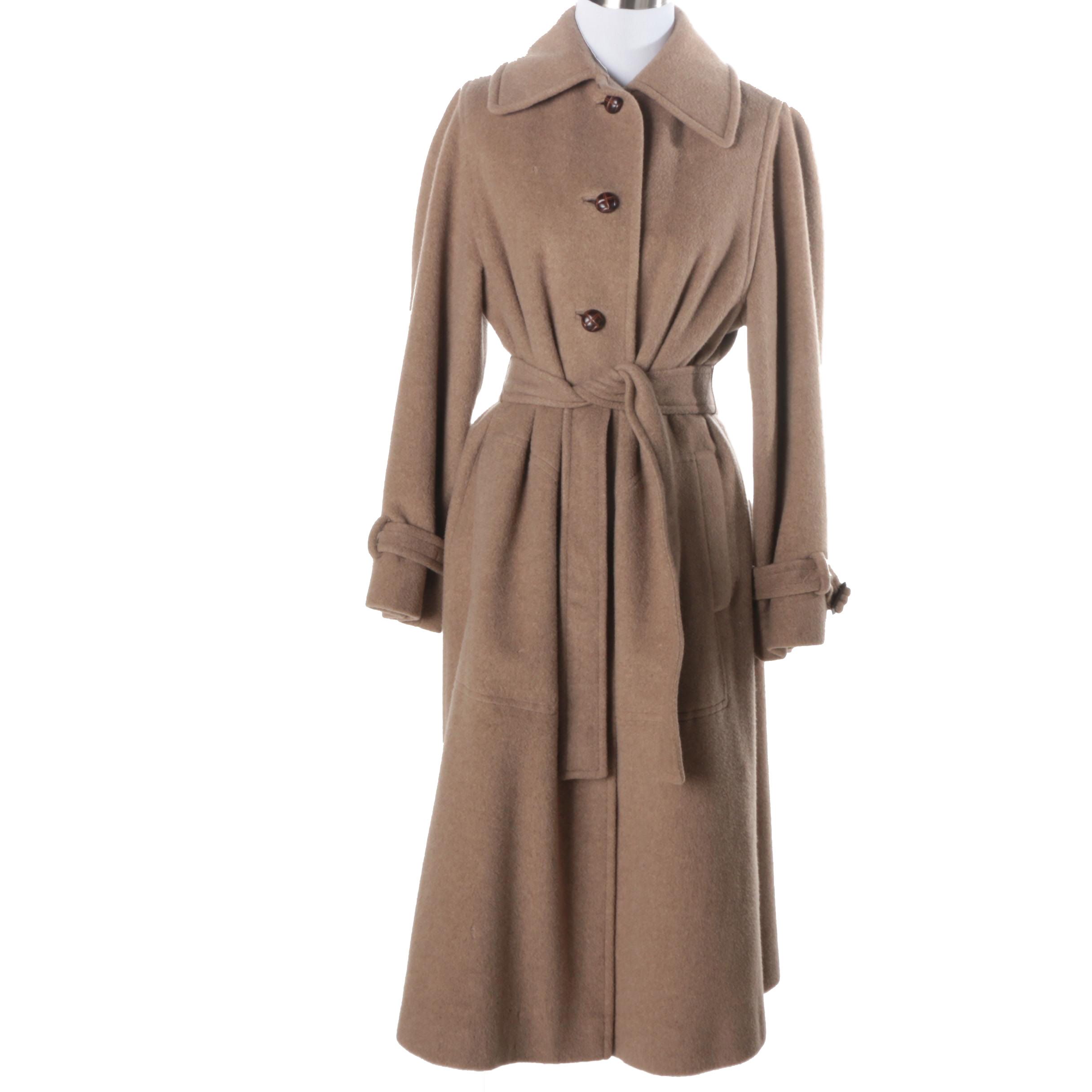 Women's Vintage Lou Fritzel Tan Cashmere Overcoat