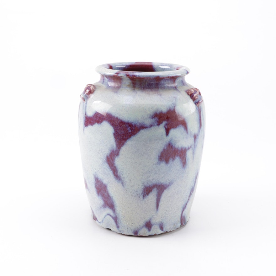 Purple & White Ceramic Vase