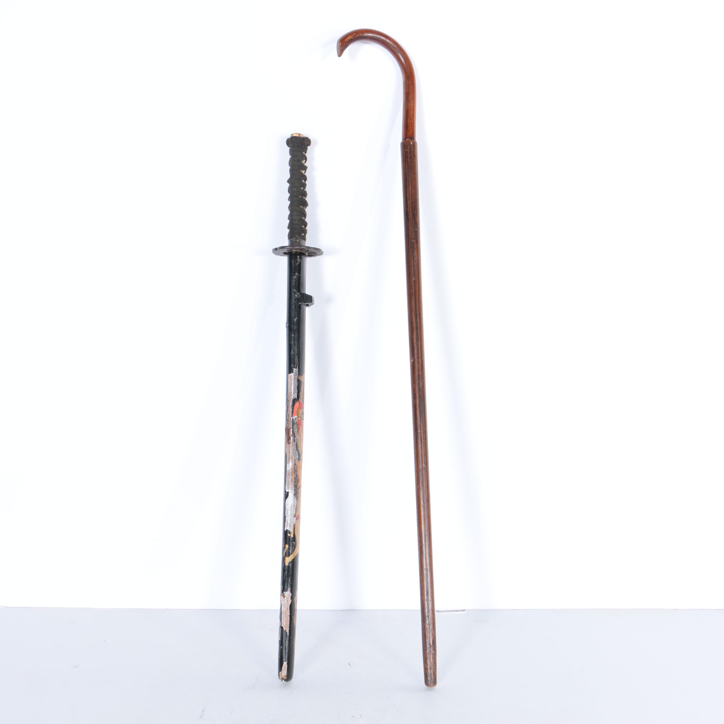 Antique Japanese Wakizashi with Sword Cane