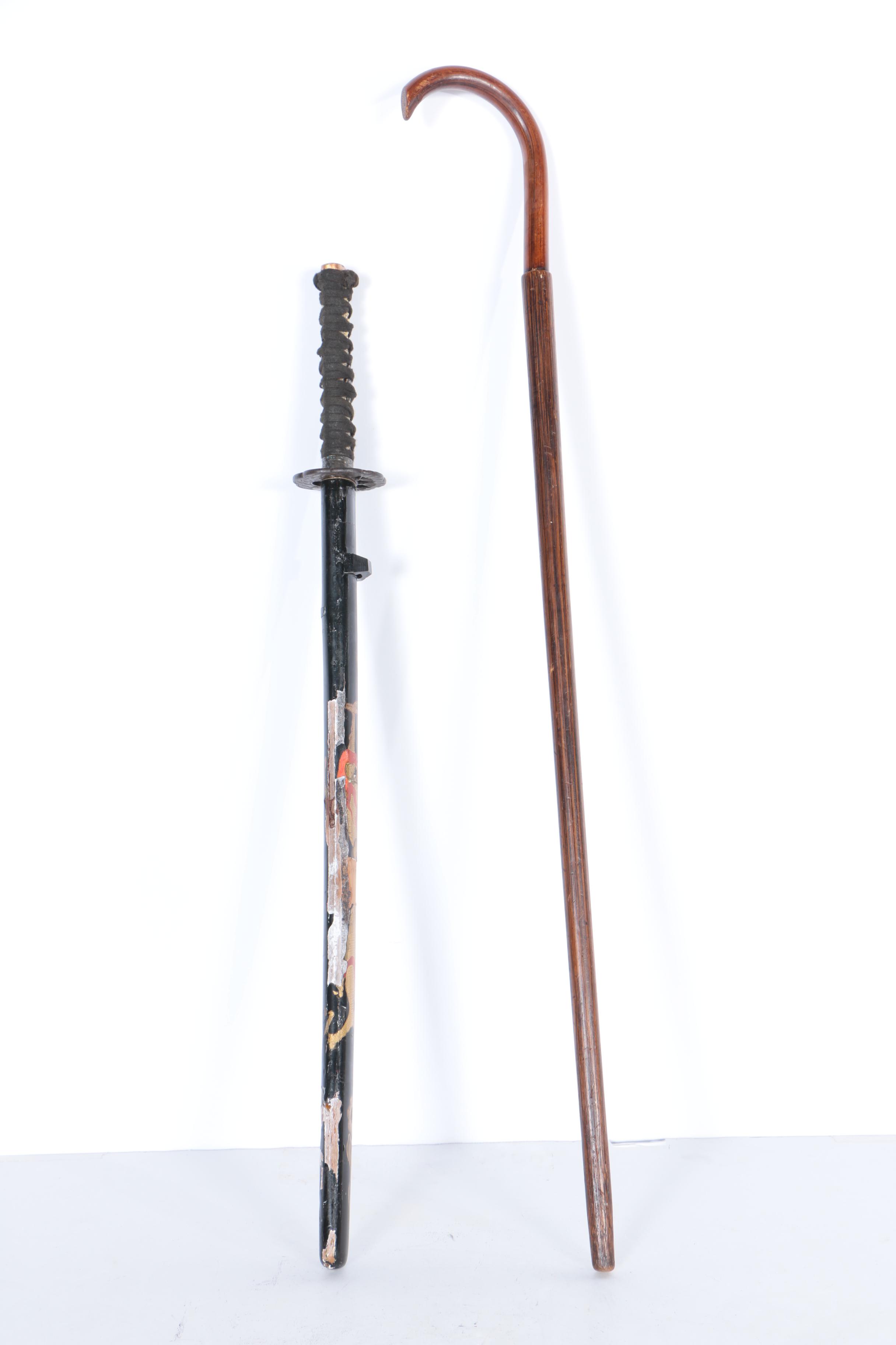 Antique Japanese Wakizashi with Sword Cane