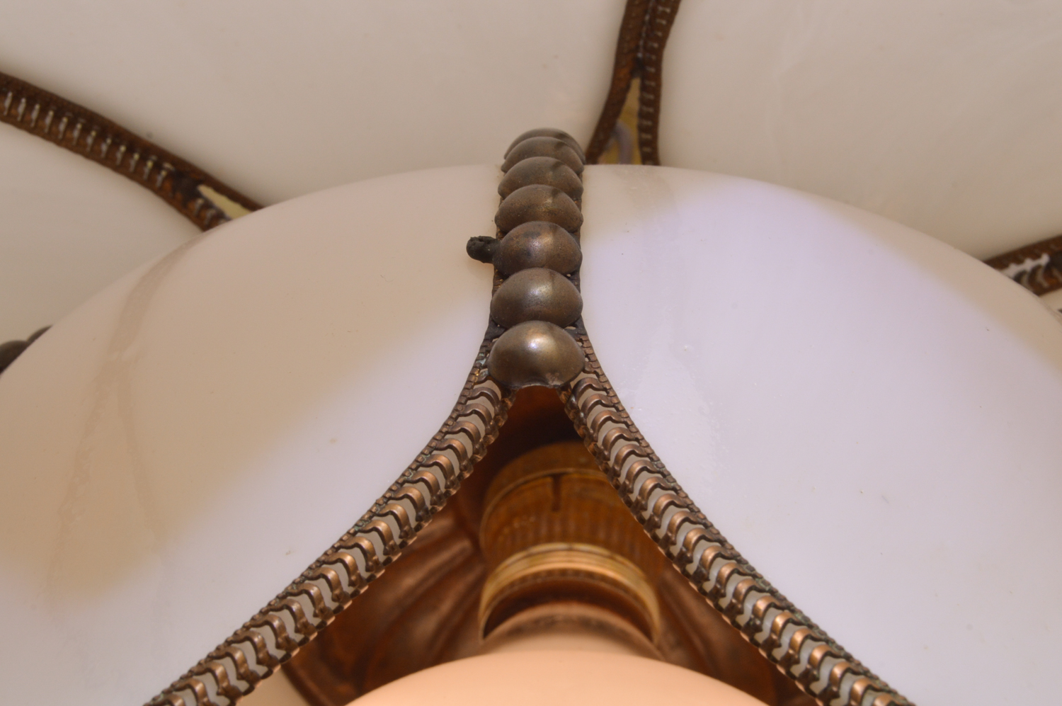 Vintage Slag Glass Tulip Swag Pendant Lights