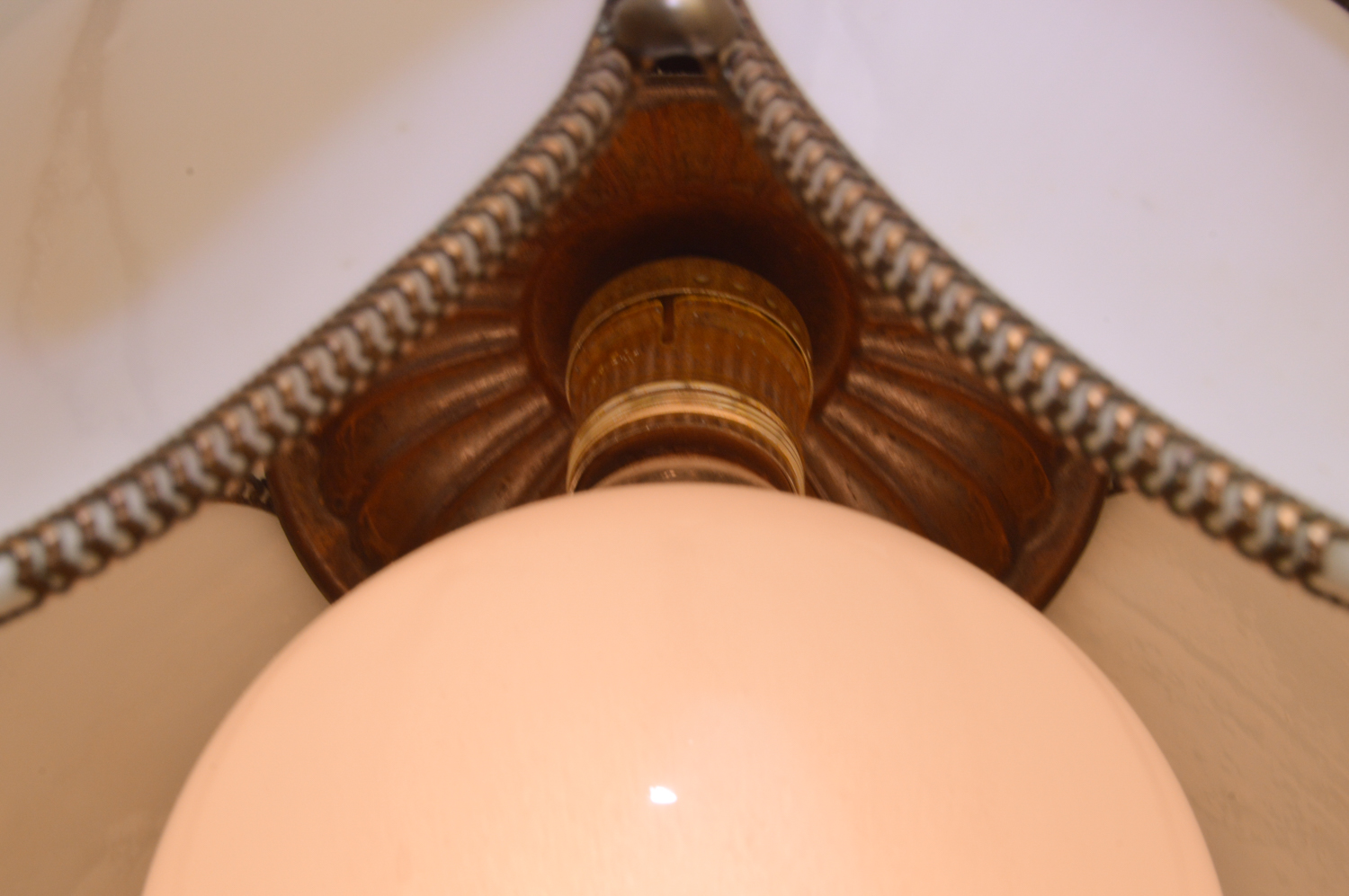 Vintage Slag Glass Tulip Swag Pendant Lights