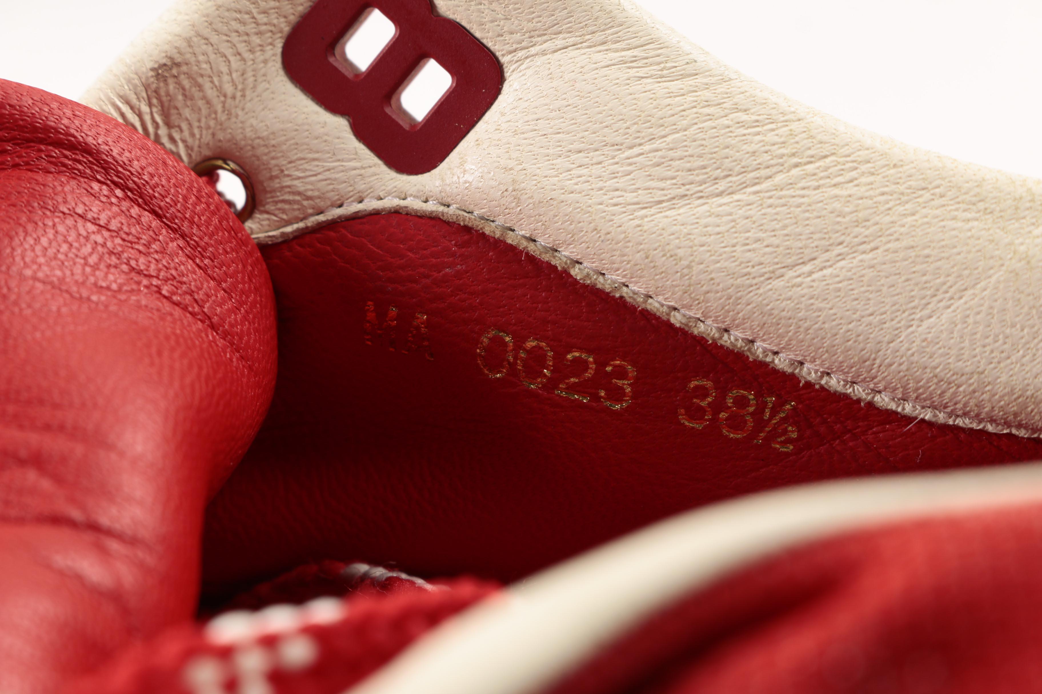 Women's Louis Vuitton Red Leather and Canvas Sneakers