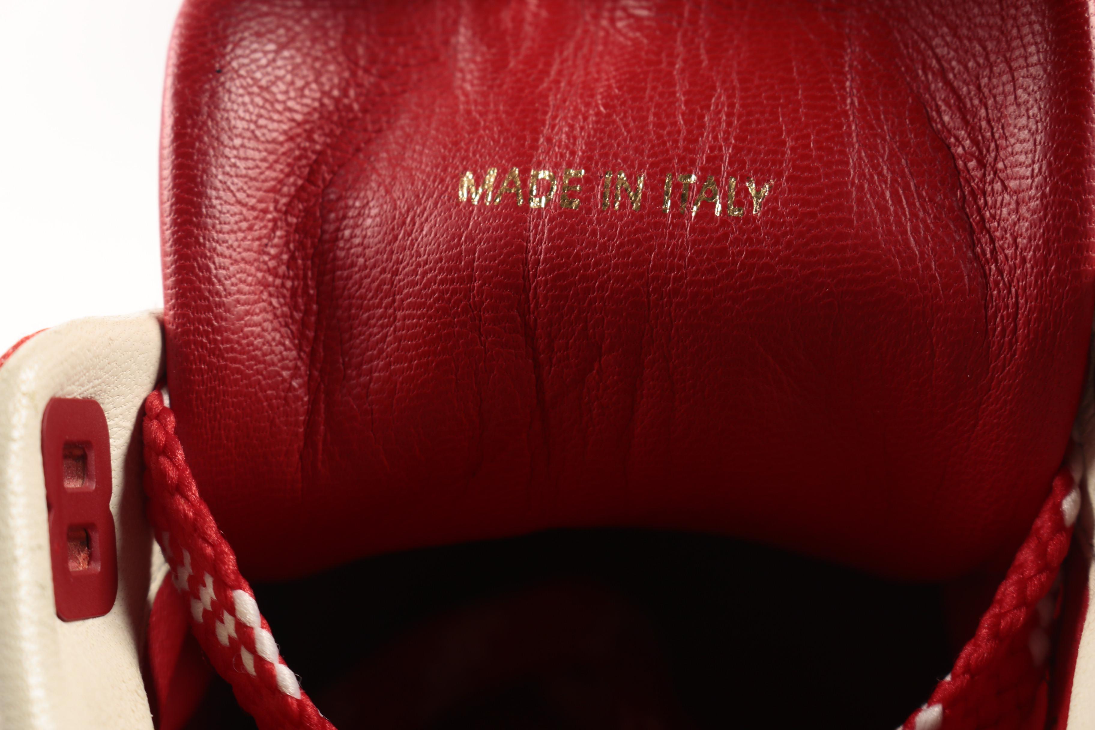 Women's Louis Vuitton Red Leather and Canvas Sneakers