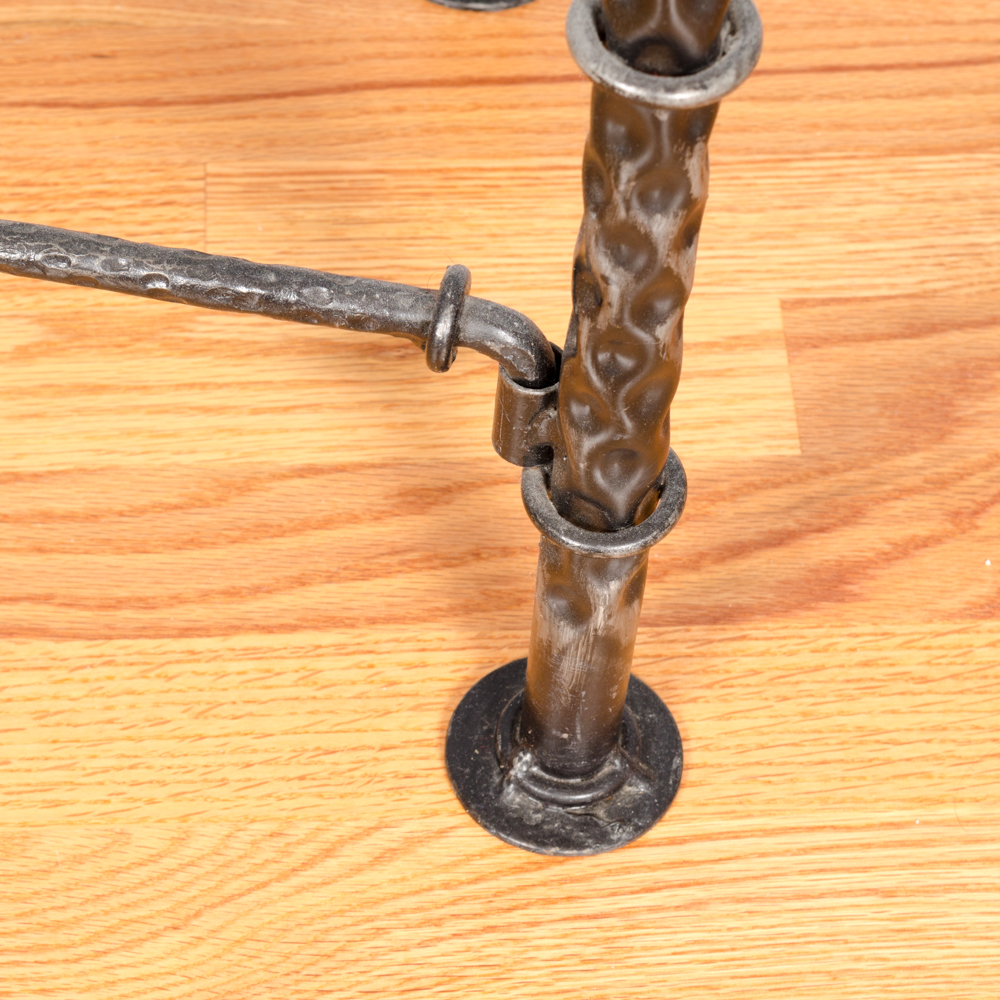 Contemporary Glass and Metal Console Table