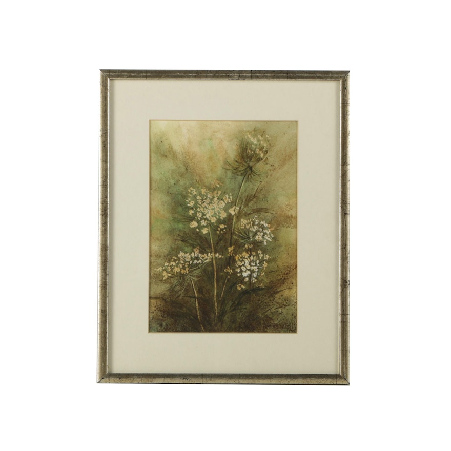 Toni Chaplin Watercolor Painting of Queen Anne's Lace