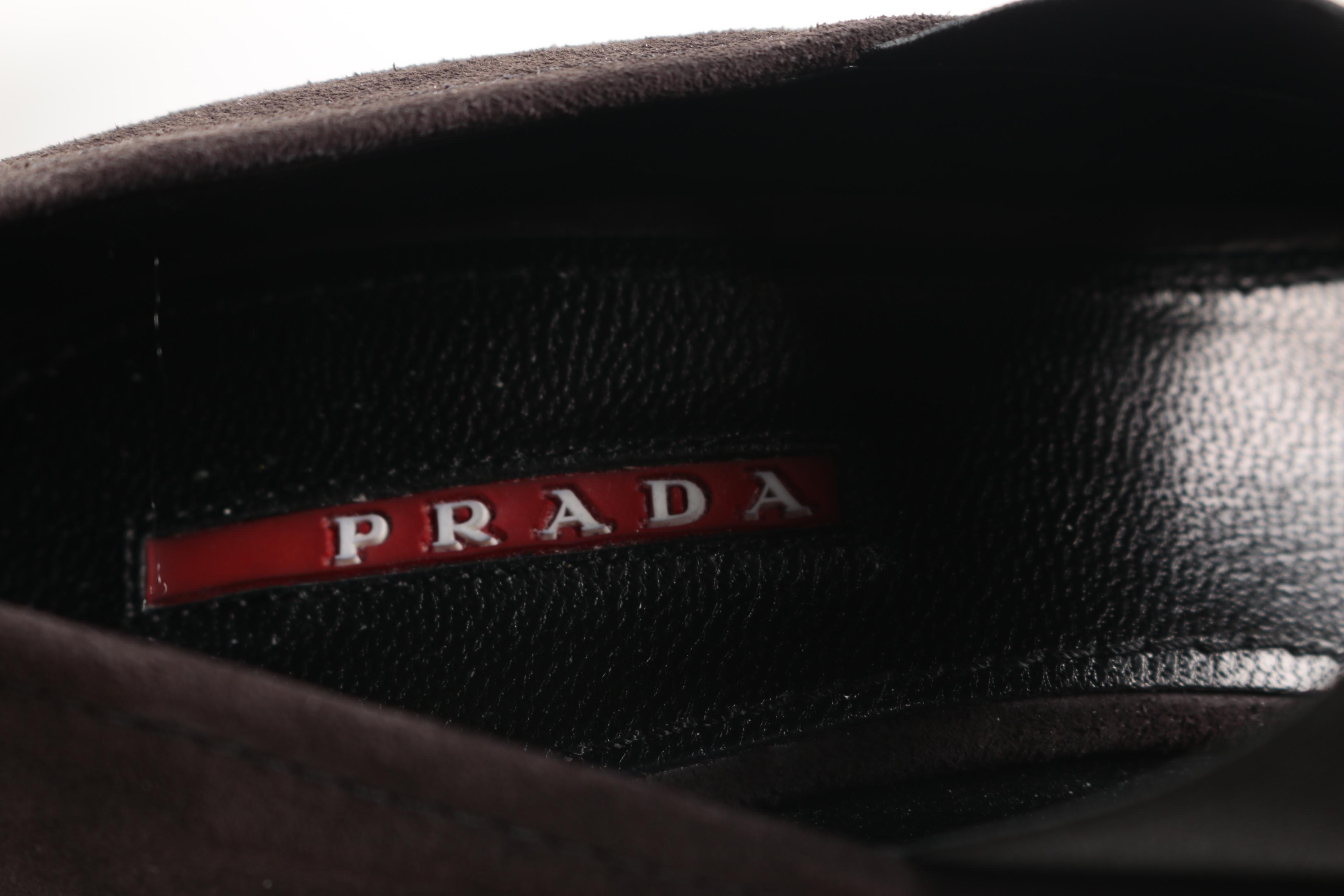 Prada Brown Suede Wedge Pumps