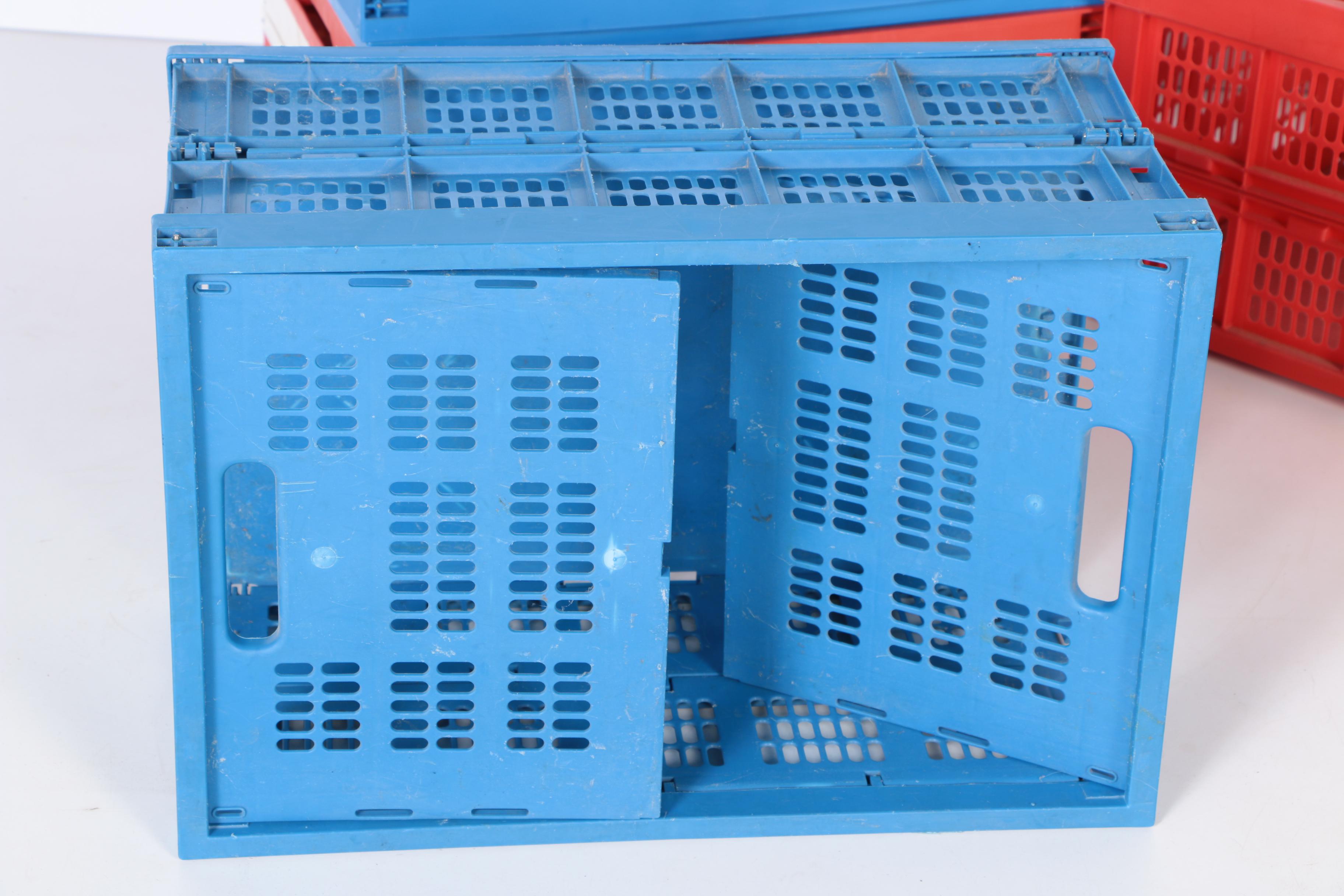 Collection of Folding Plastic Tote Boxes