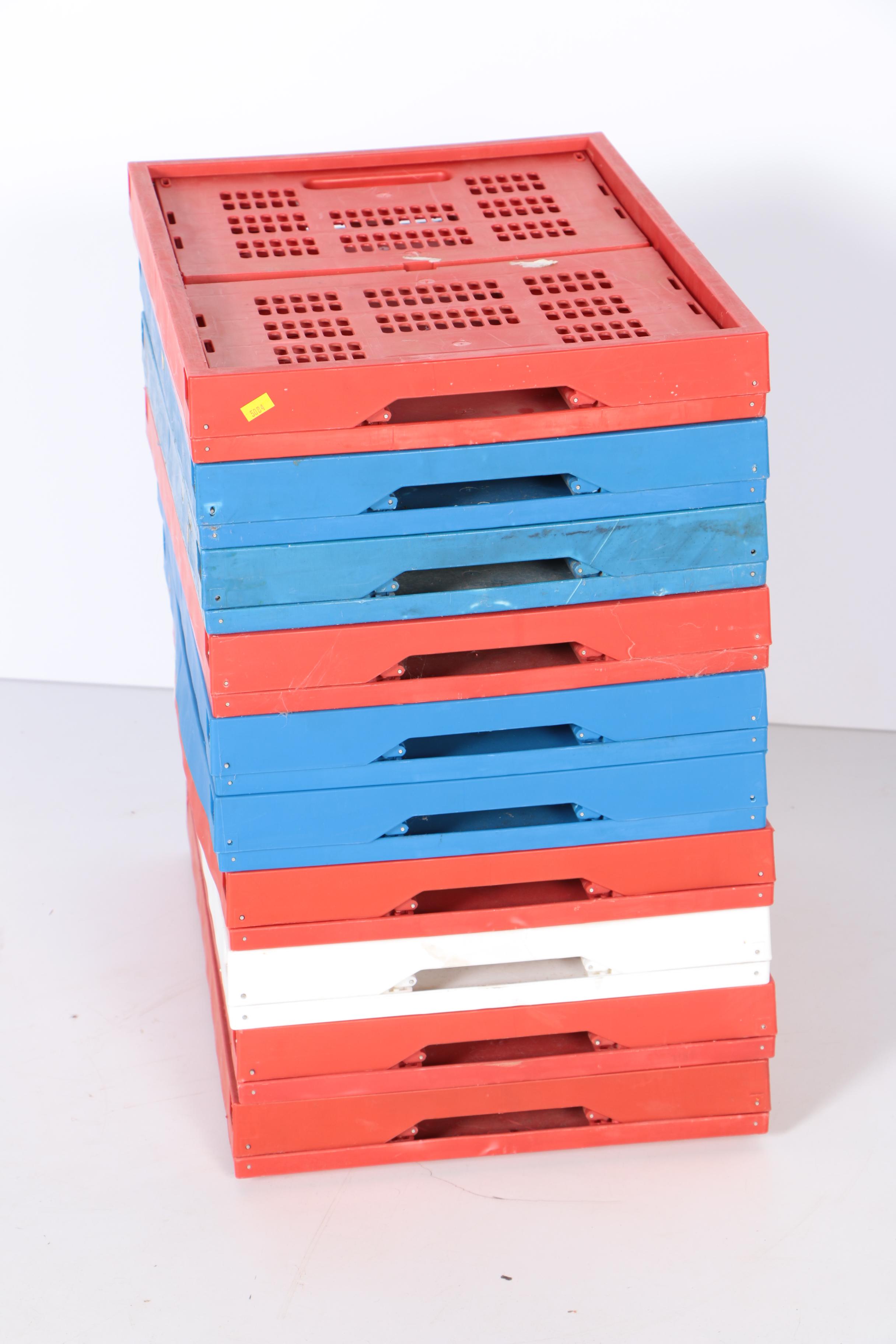 Collection of Folding Plastic Tote Boxes